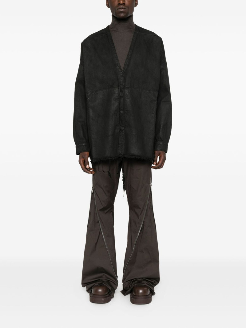 Rick Owens DRKSHDW frayed cotton coat outlook
