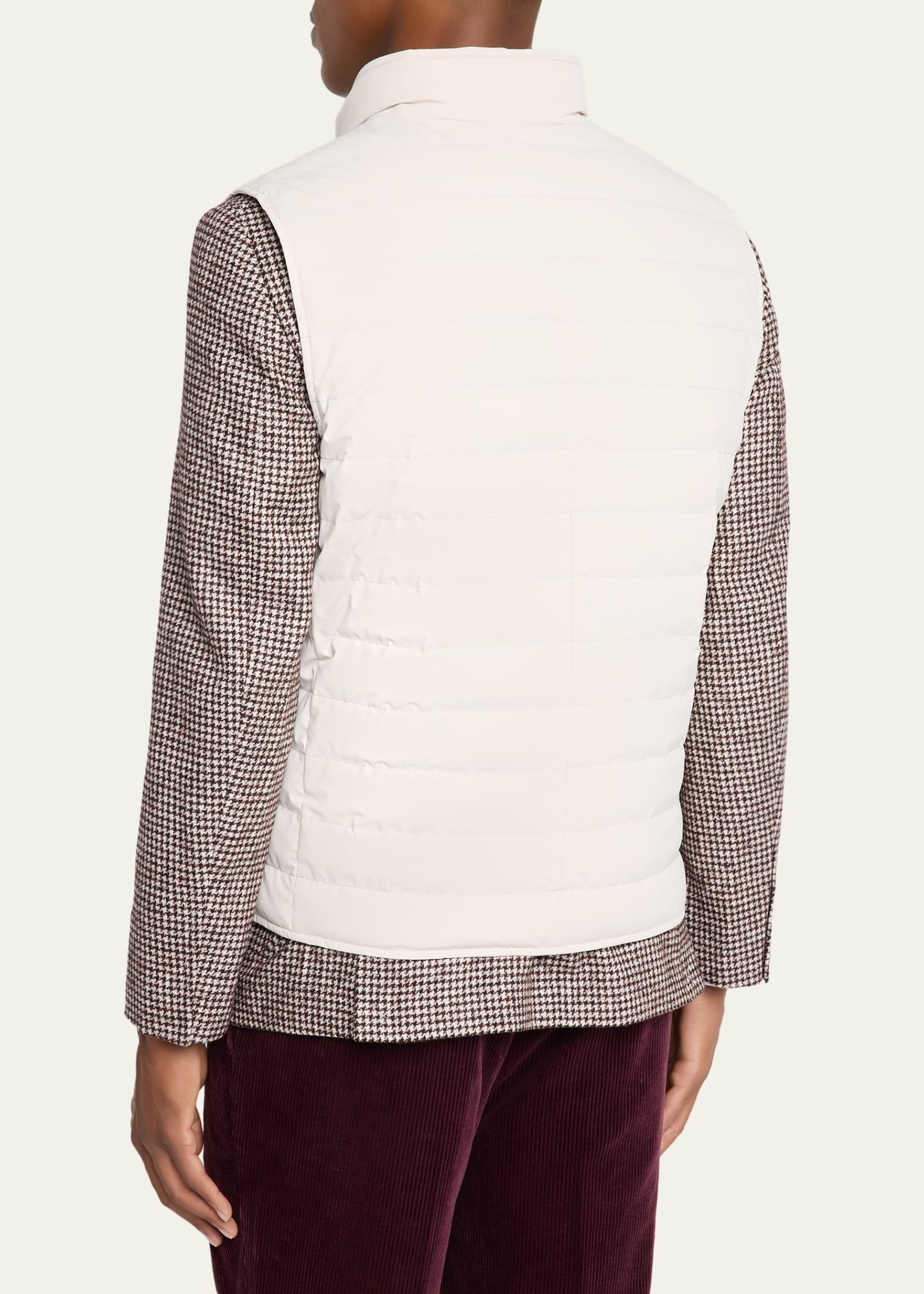 Men's Down Quilted Nylon Full-Zip Vest - 3