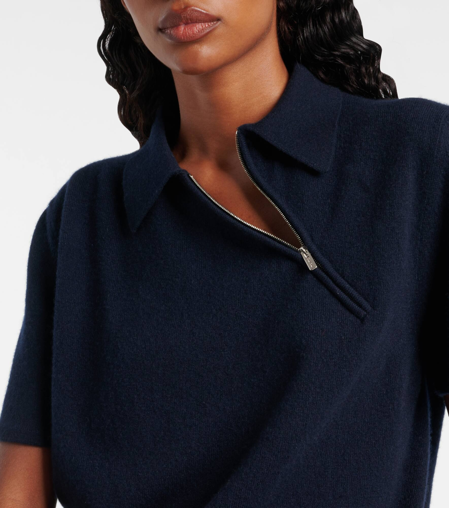 Zipped cashmere polo shirt - 4