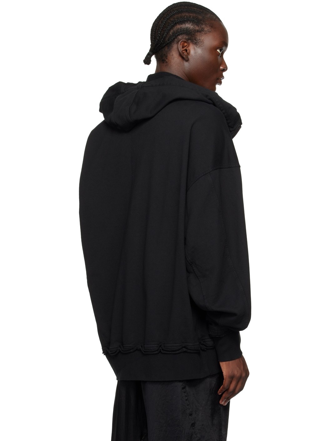 Black Garment-Washed Hoodie - 3