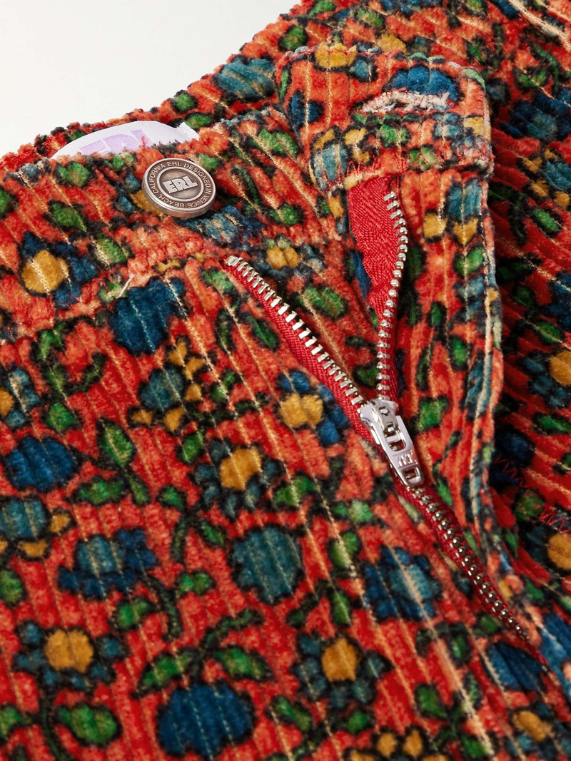 Straight-Leg Floral-Print Cotton-Corduroy Bermuda Shorts 3