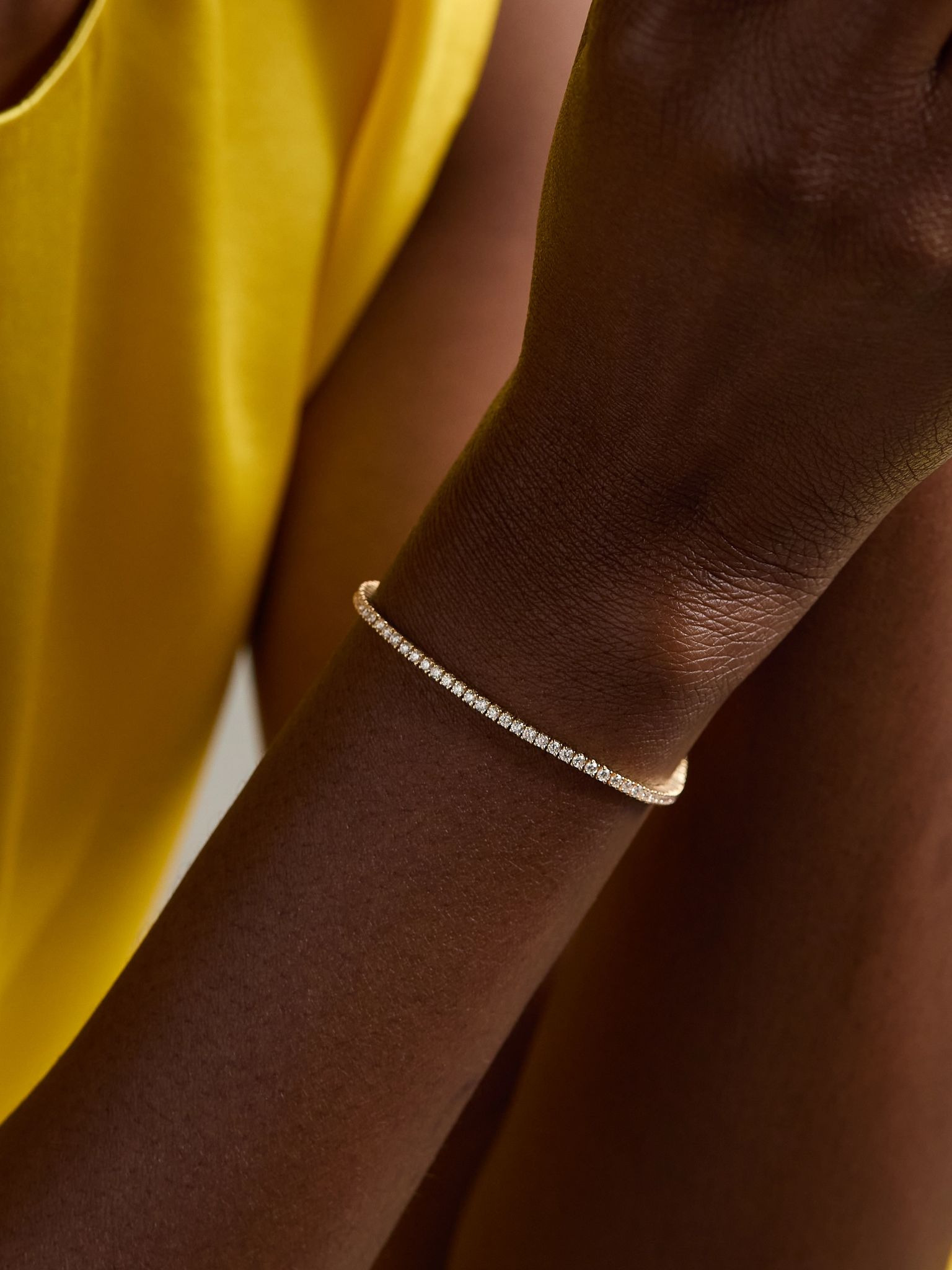 14-karat gold diamond tennis bracelet Gold - 2