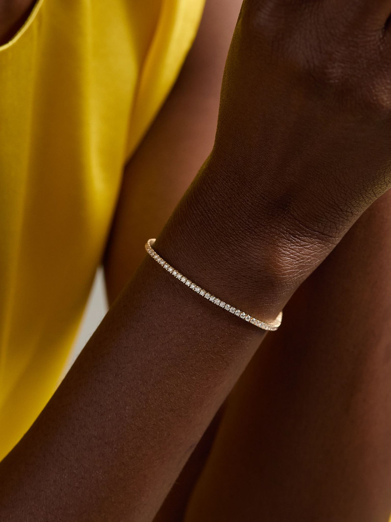 SYDNEY EVAN 14-karat gold diamond tennis bracelet Gold outlook
