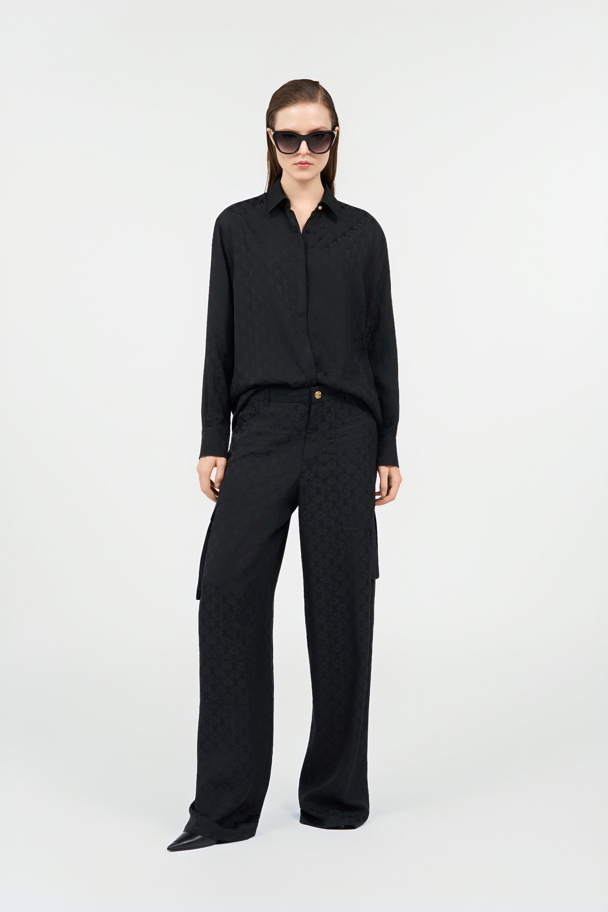 Silk Cargo Trousers with Monogram RC - 2