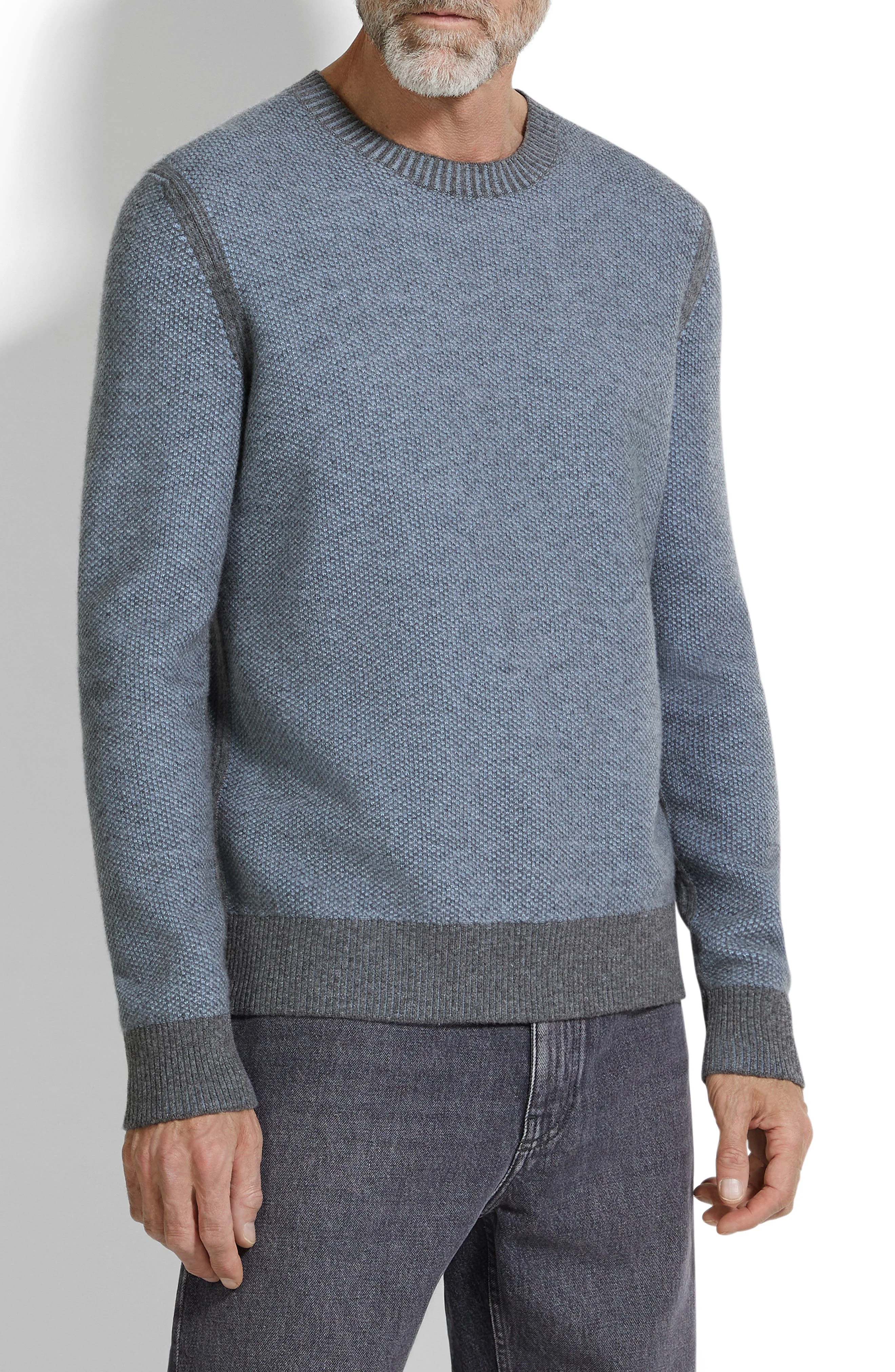 ZEGNA Oasi Cashmere Crewneck Sweater in Light Blue at Nordstrom - 1