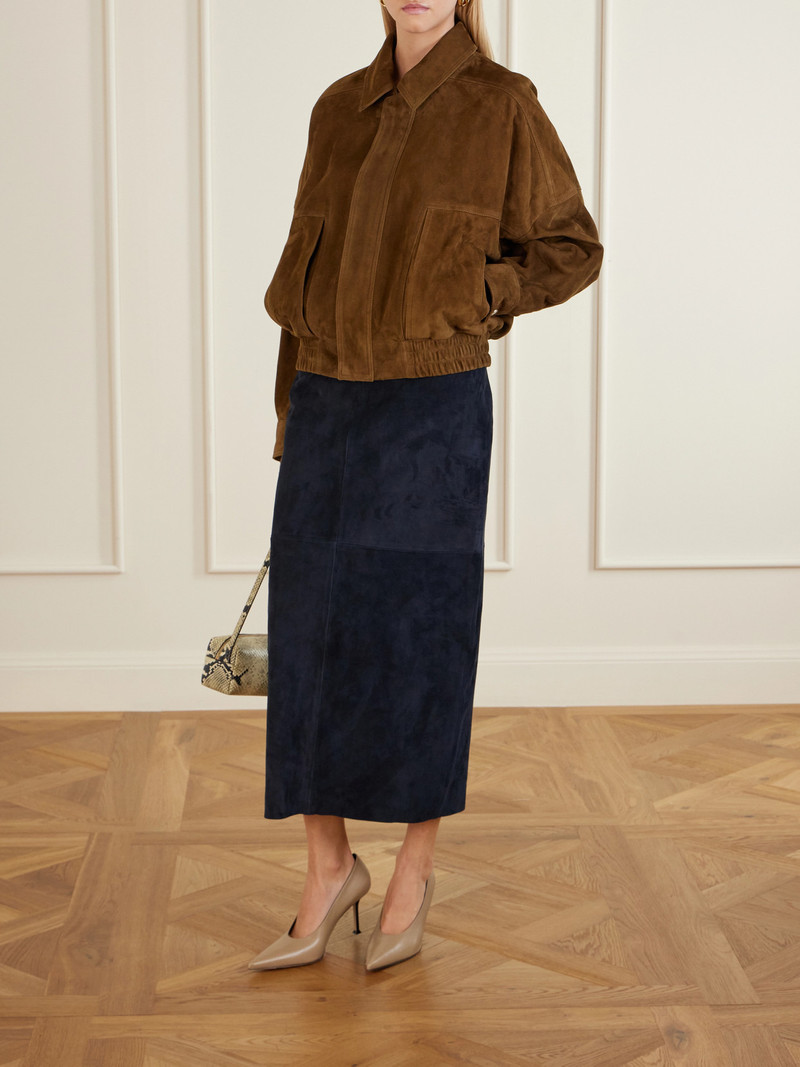 NOUR HAMMOUR Selly Leather Midi Skirt outlook