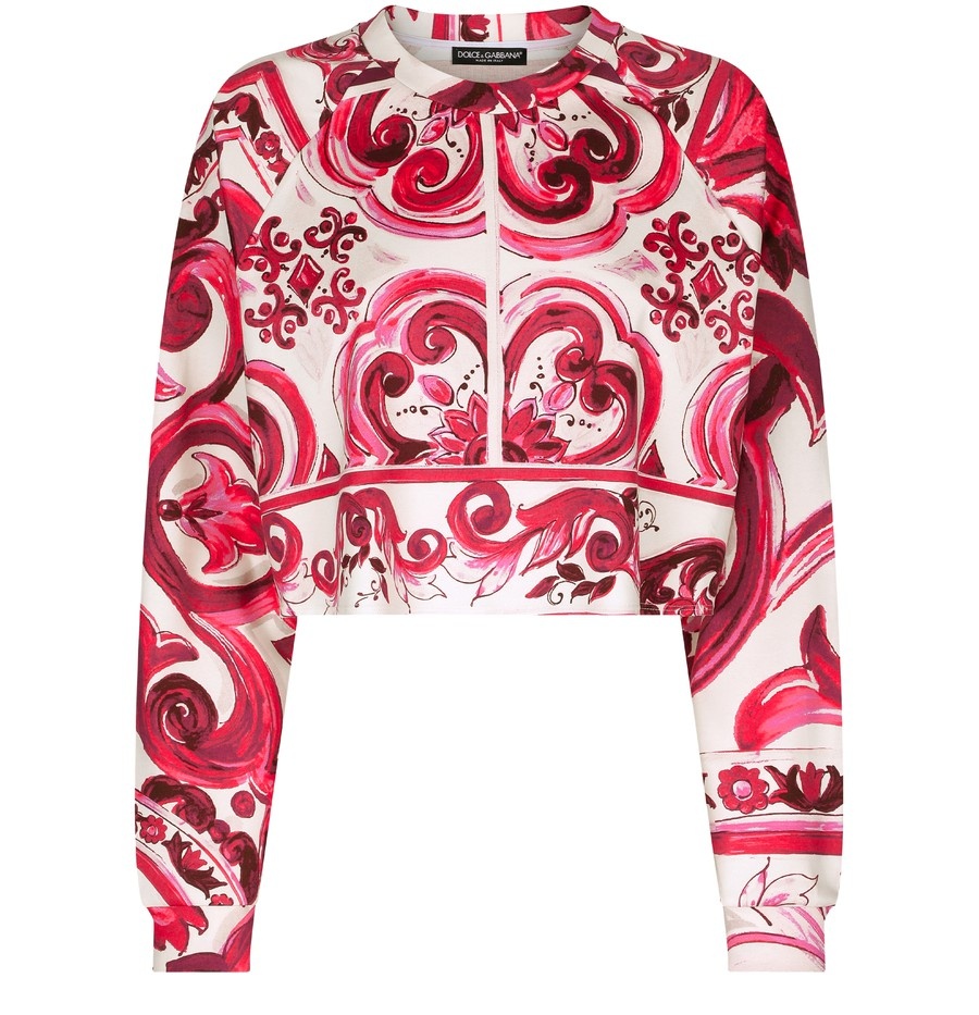 Majolica-print jersey sweatshirt - 1