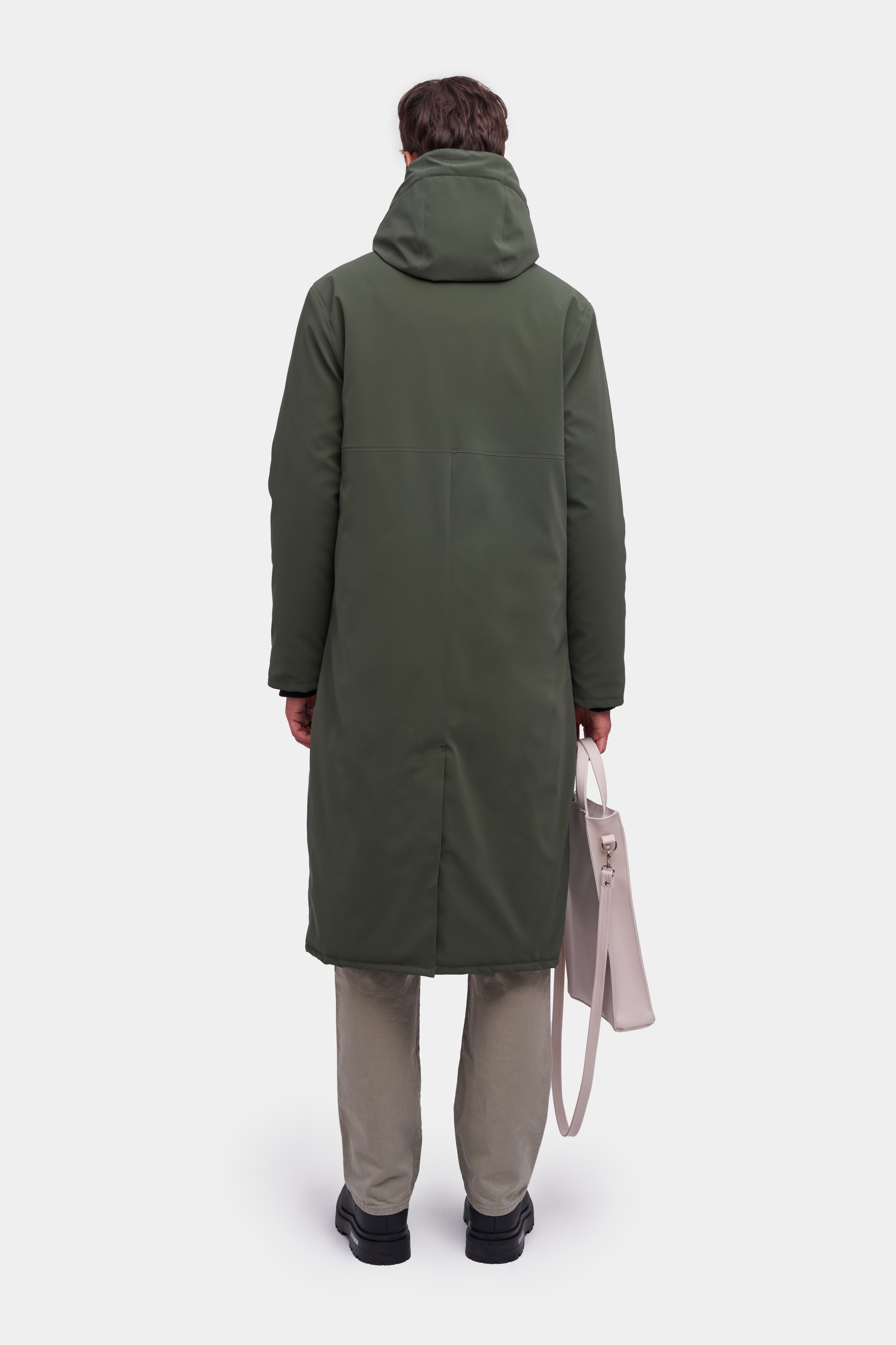 Stockholm Long Winter Suede Jacket Dark Green - 4