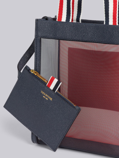 Thom Browne Multicolor Fun-Mix Mesh Paper Handle Stripe Handle Small Tote outlook