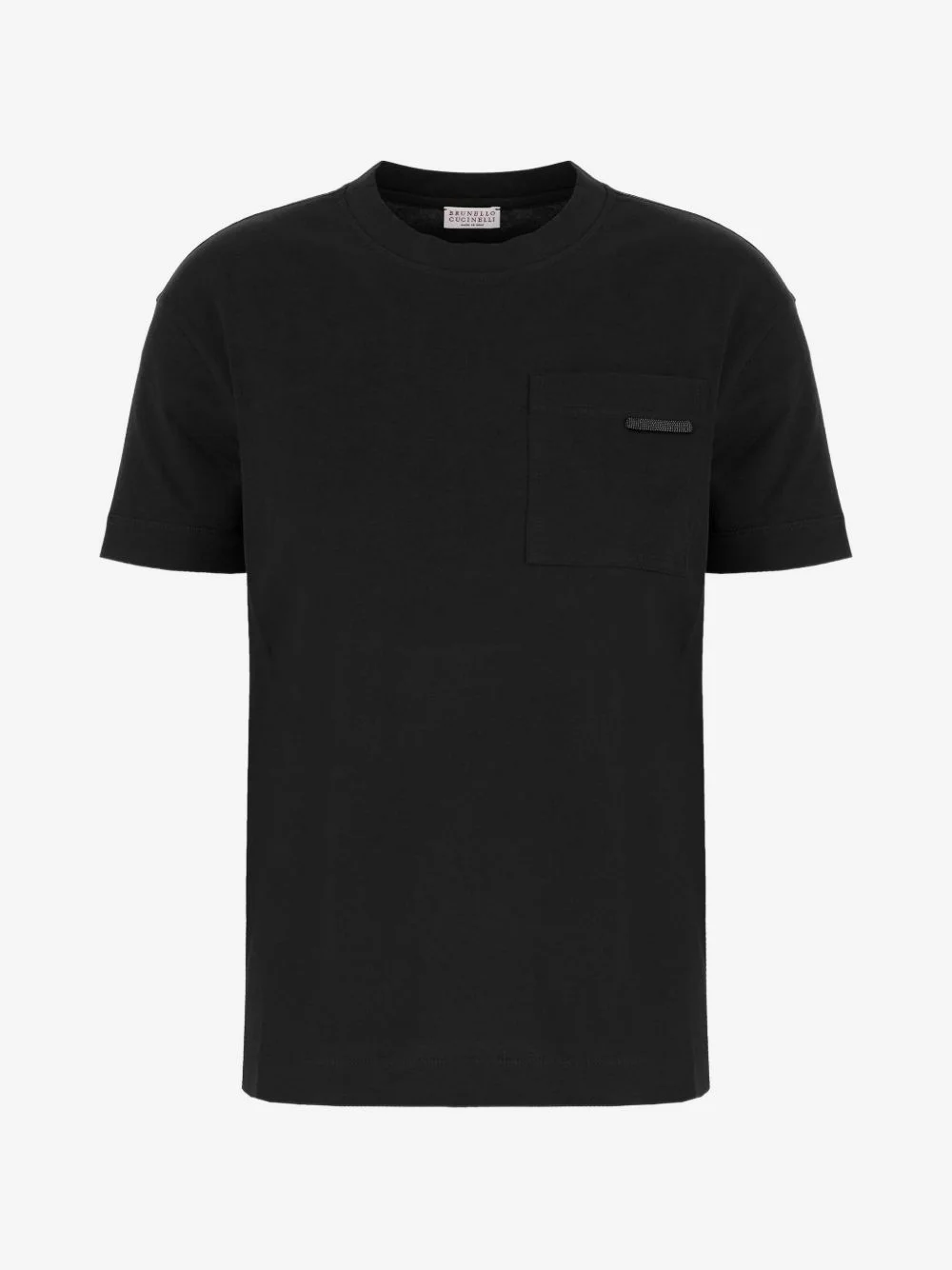 Monili-embellished chest-pocket T-shirt - 1