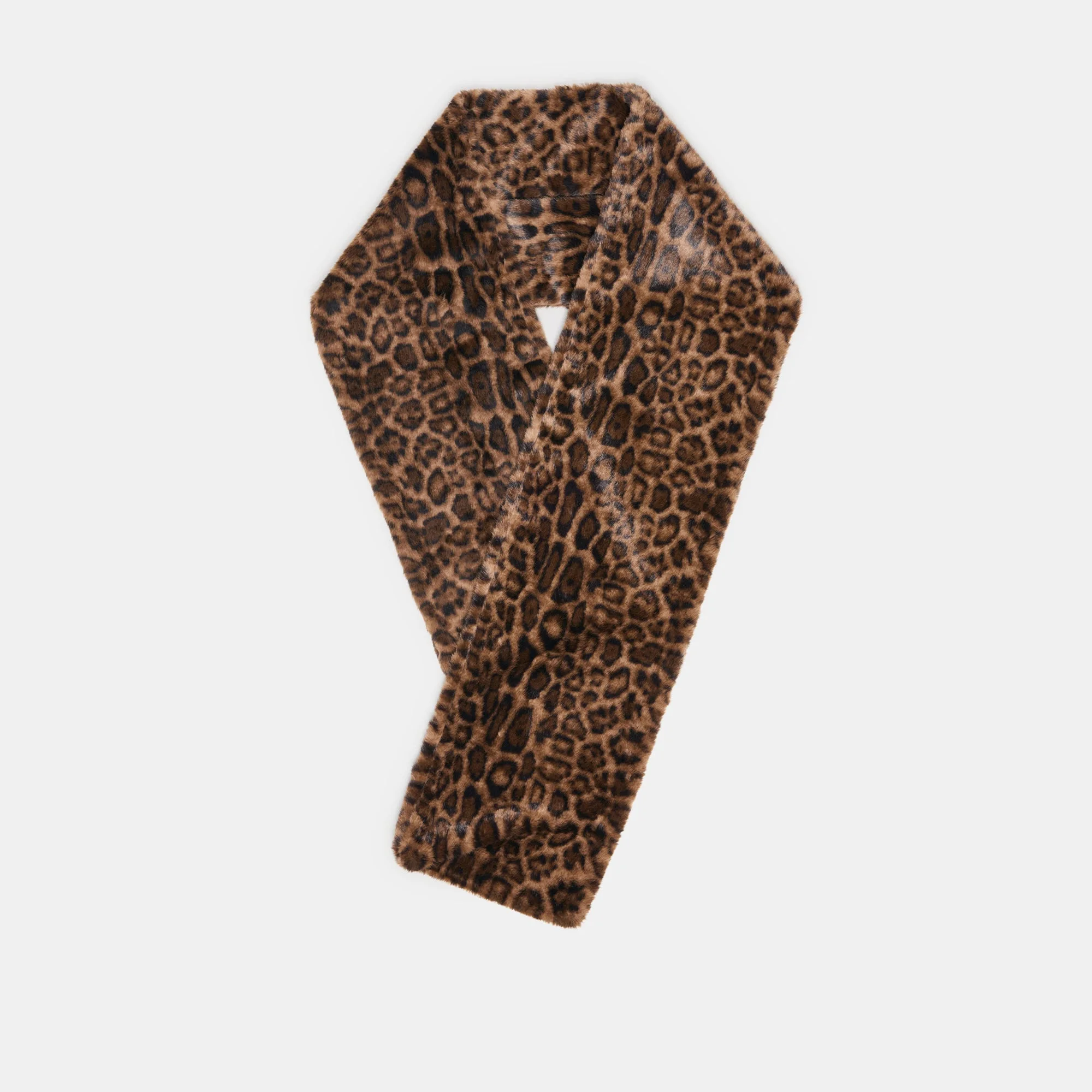 FAUX FUR SCARF LEOPARD - 1