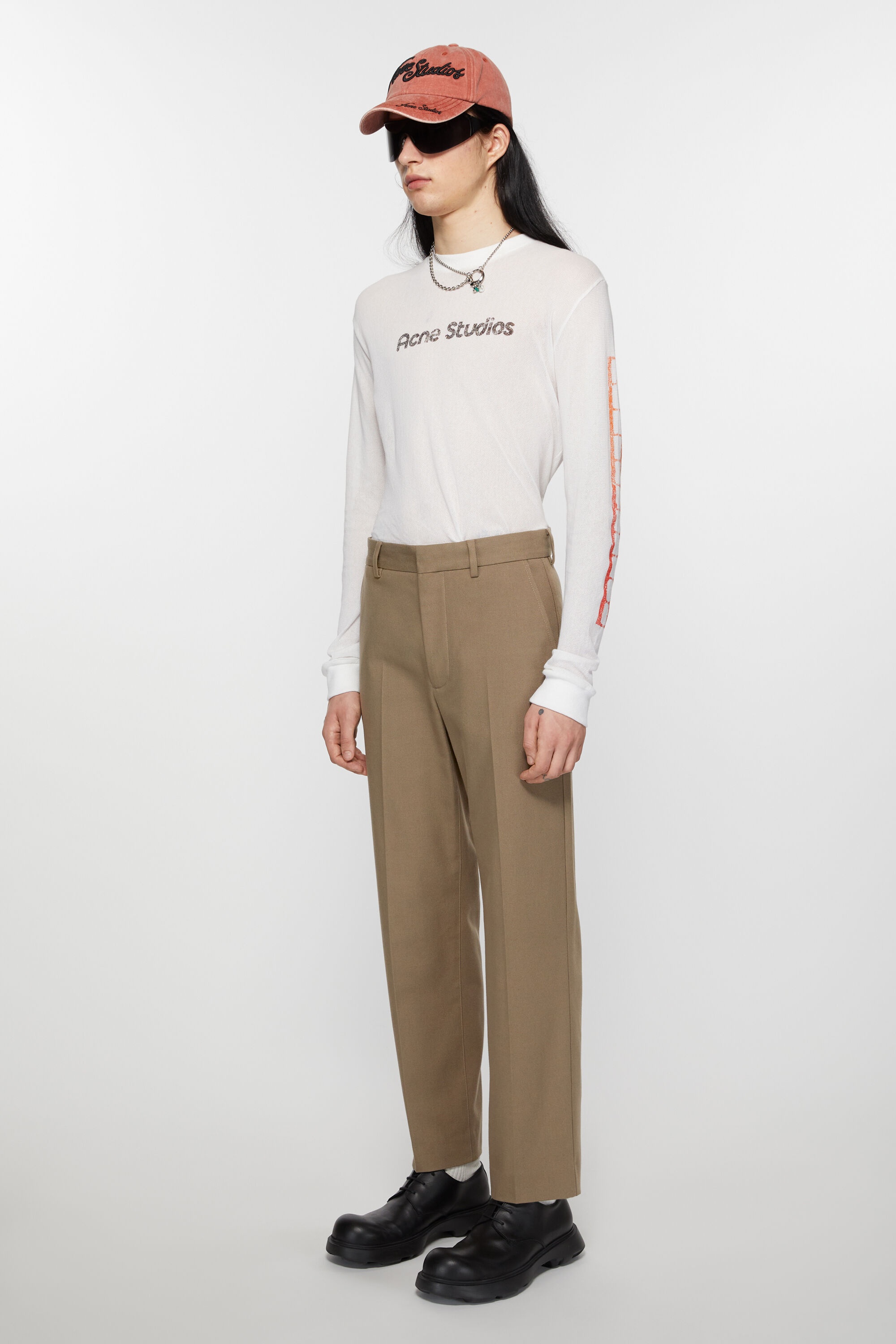 Twill cotton-blend trousers - Hazelnut brown - 3