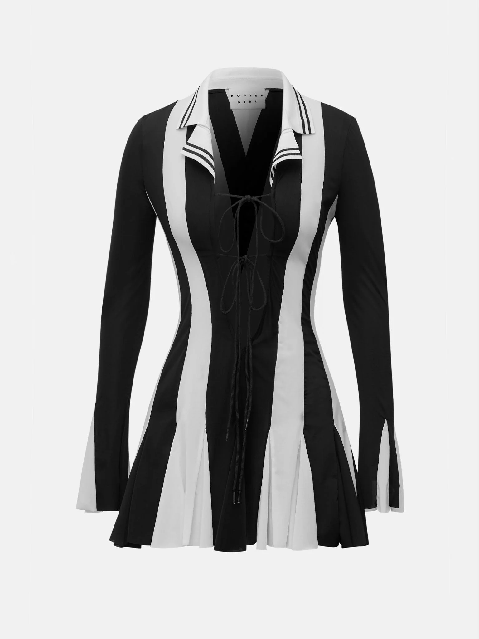 DAKOTA DRESS BLACK/WHITE STRIPE - 1