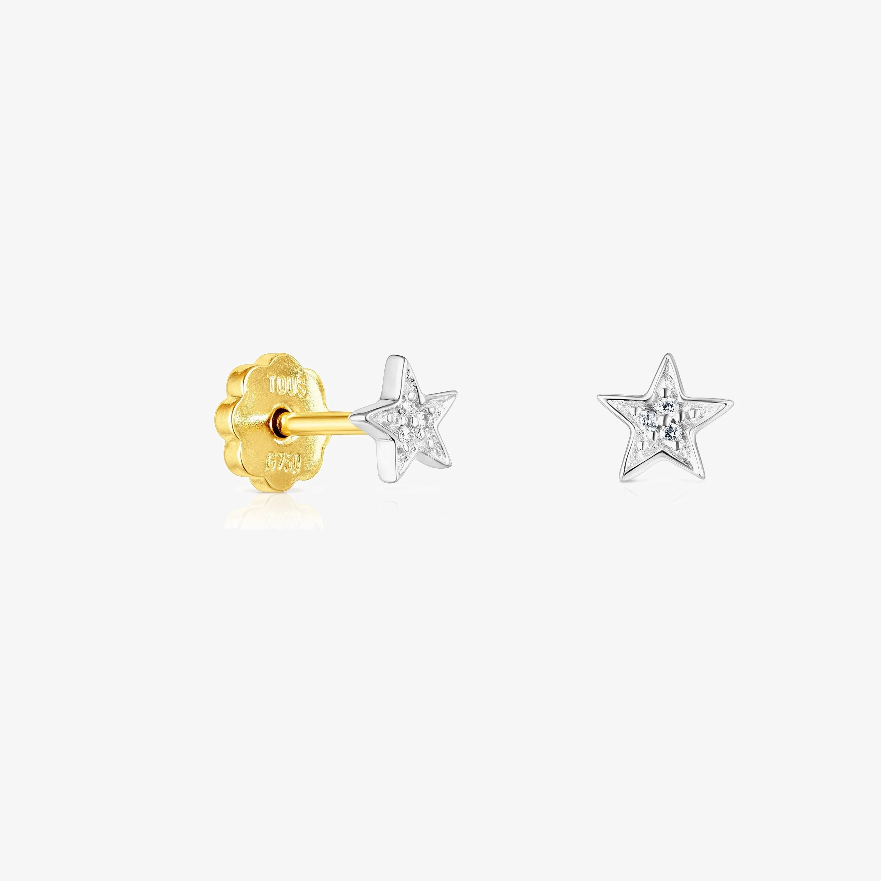 18K white gold TOUS Puppies Earrings with Diamonds Star motifs - 1