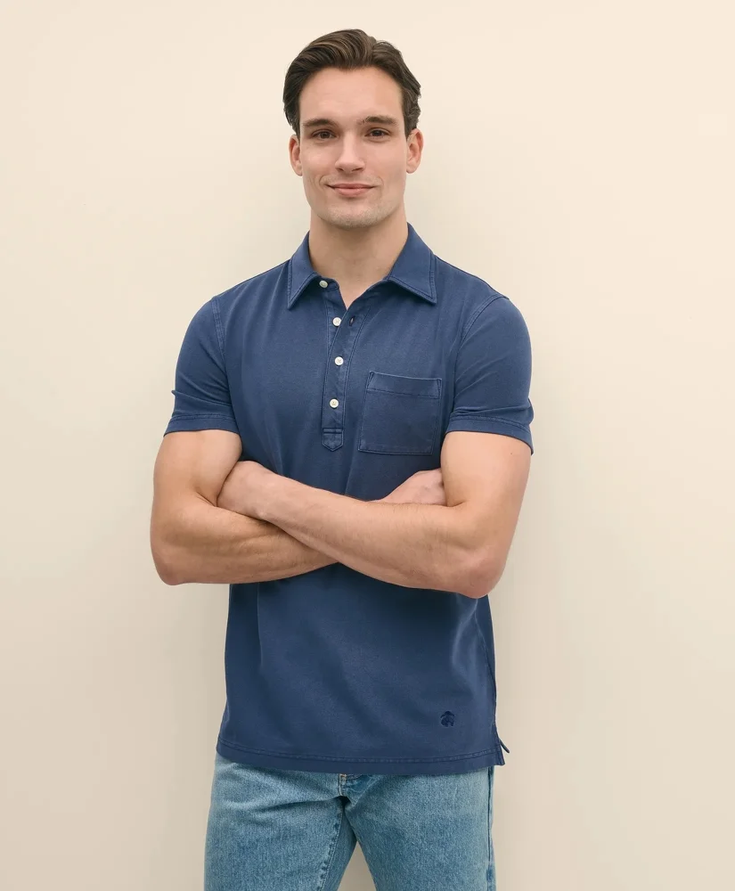 The Vintage Short-Sleeve Garment Dyed Polo Shirt - 1