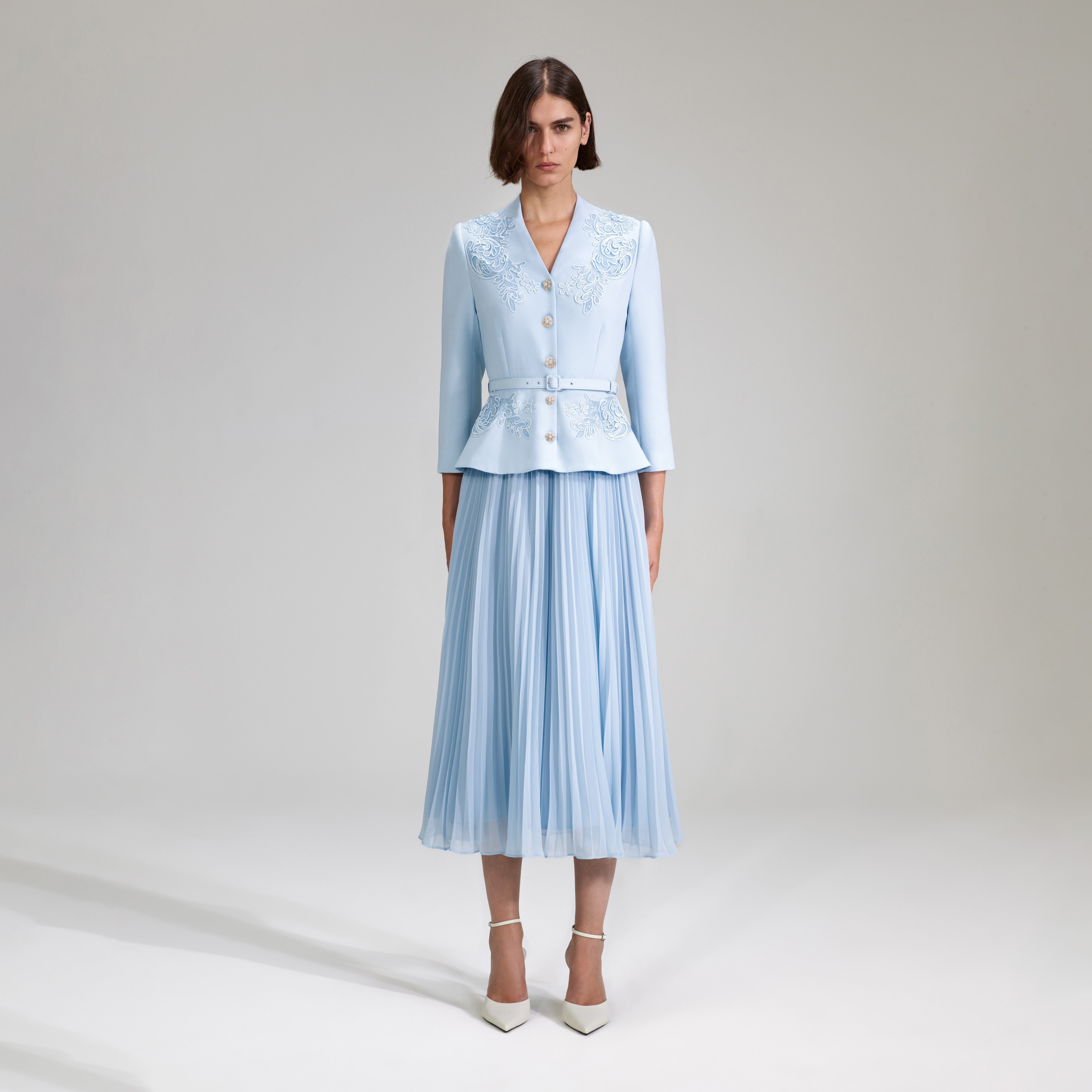 knee length dresses for ladies The Chiffon Midi Dress | Self Portrait main image 1