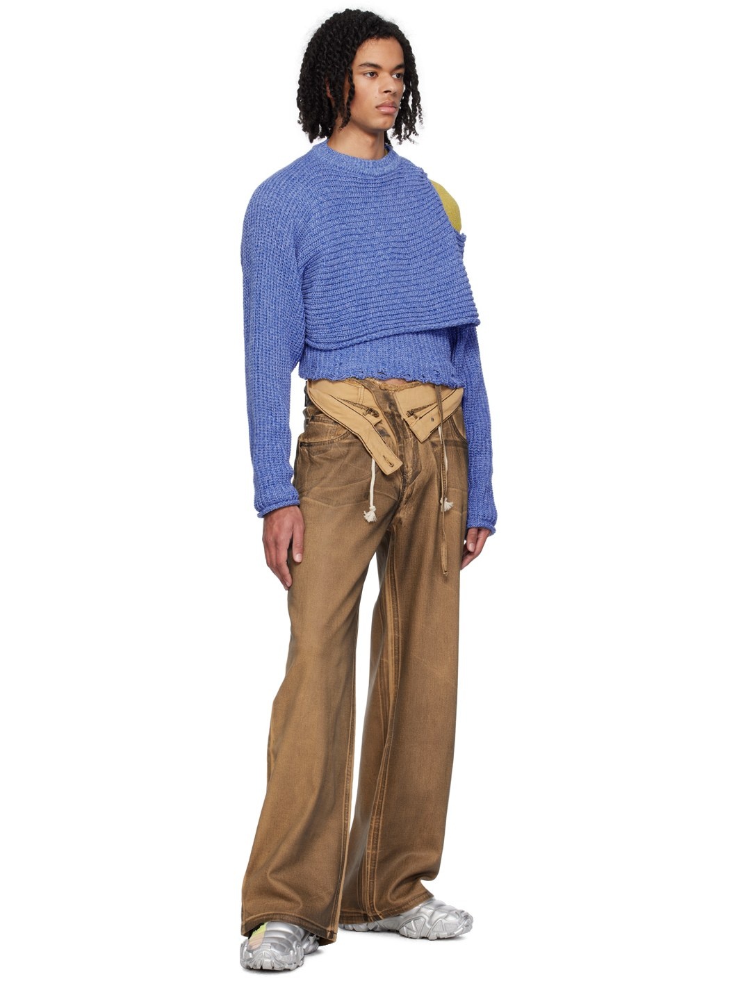 Blue Deconstructed Sweater - 4
