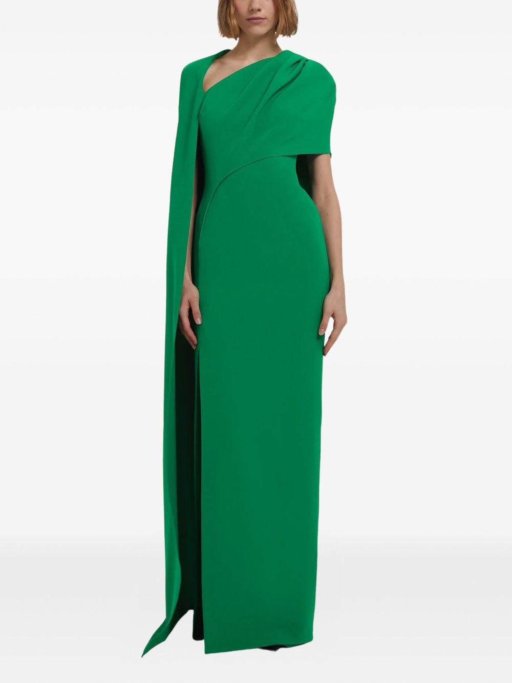 asymmetric cape column gown - 2