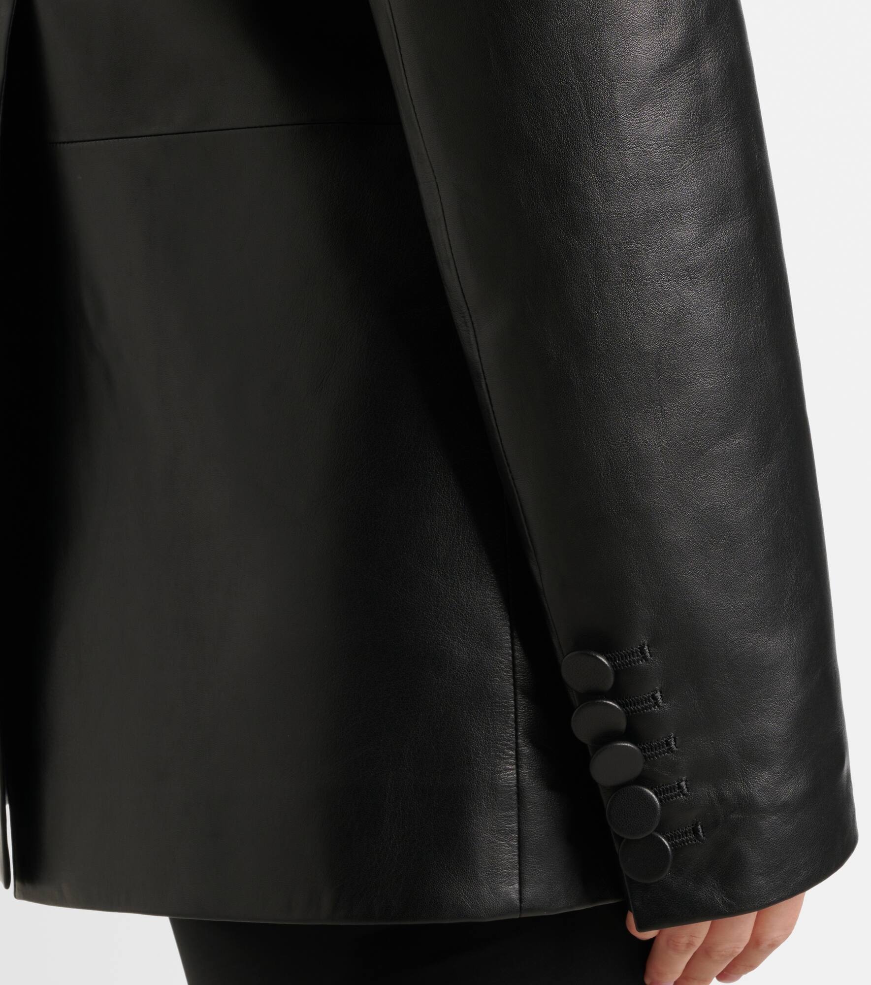 Oversized leather blazer - 5