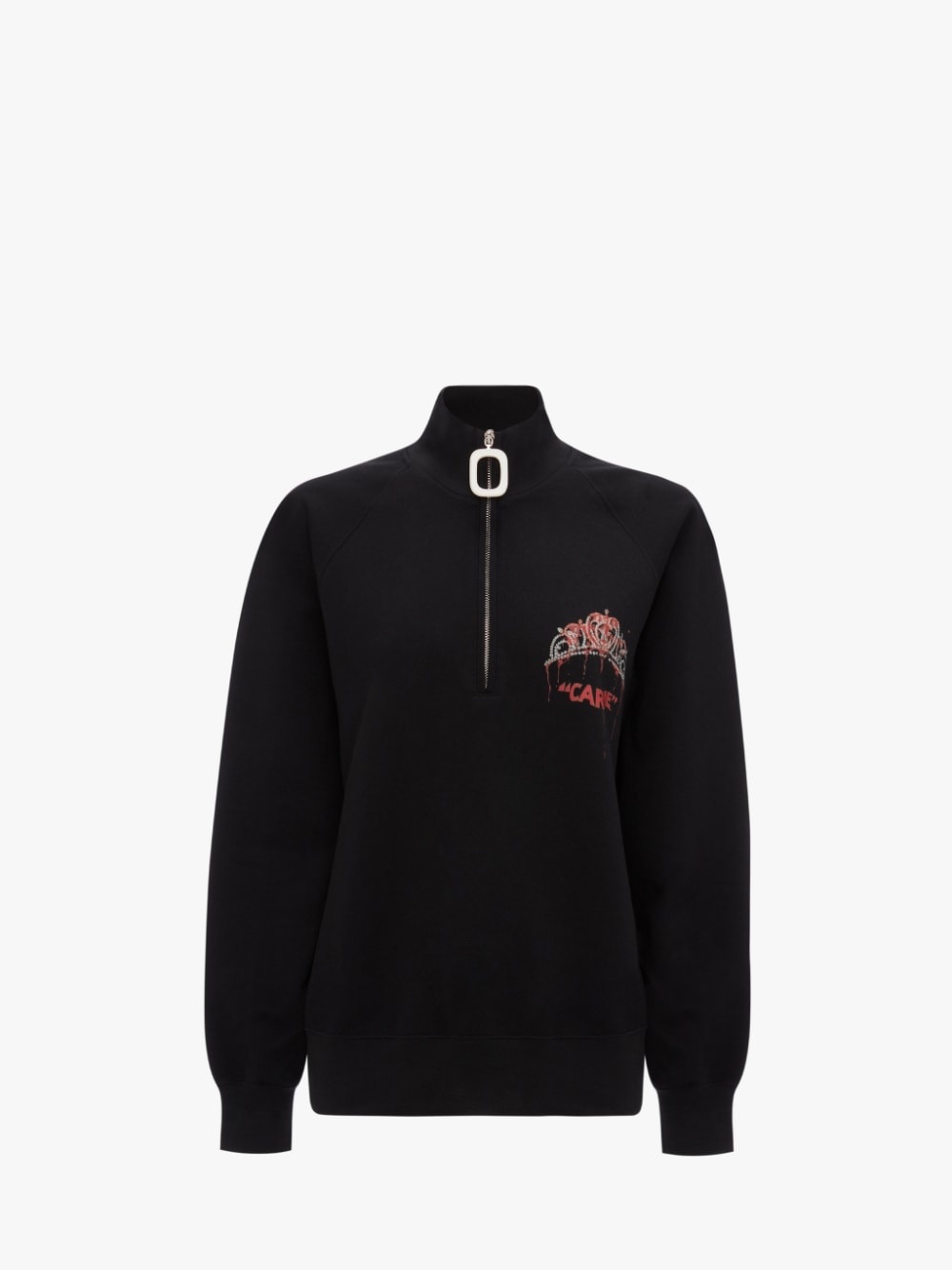 CARRIE - TIARA EMBROIDERY HALF ZIP SWEATSHIIRT - 1