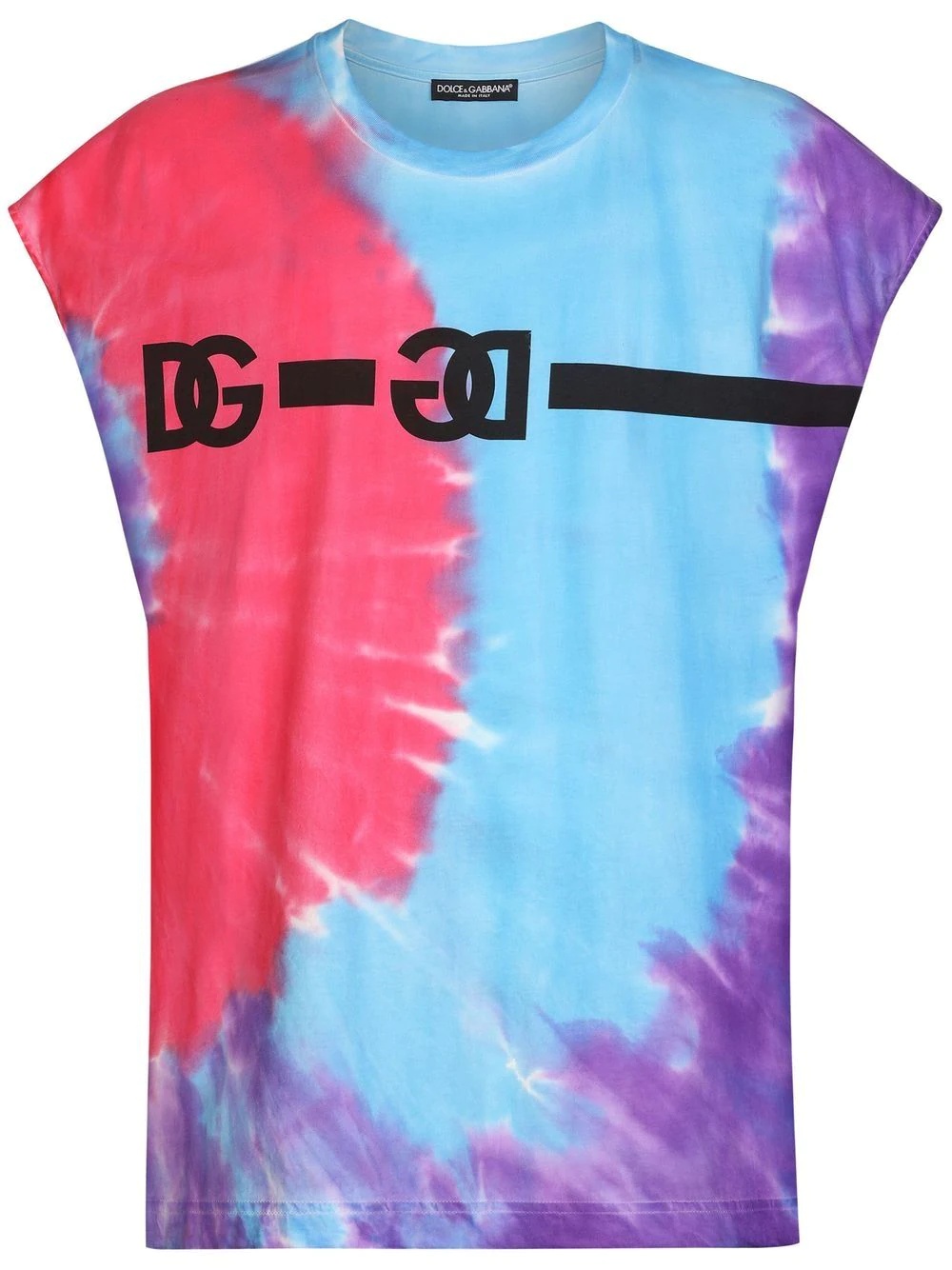 tie-dye logo-print sleeveless T-shirt - 1