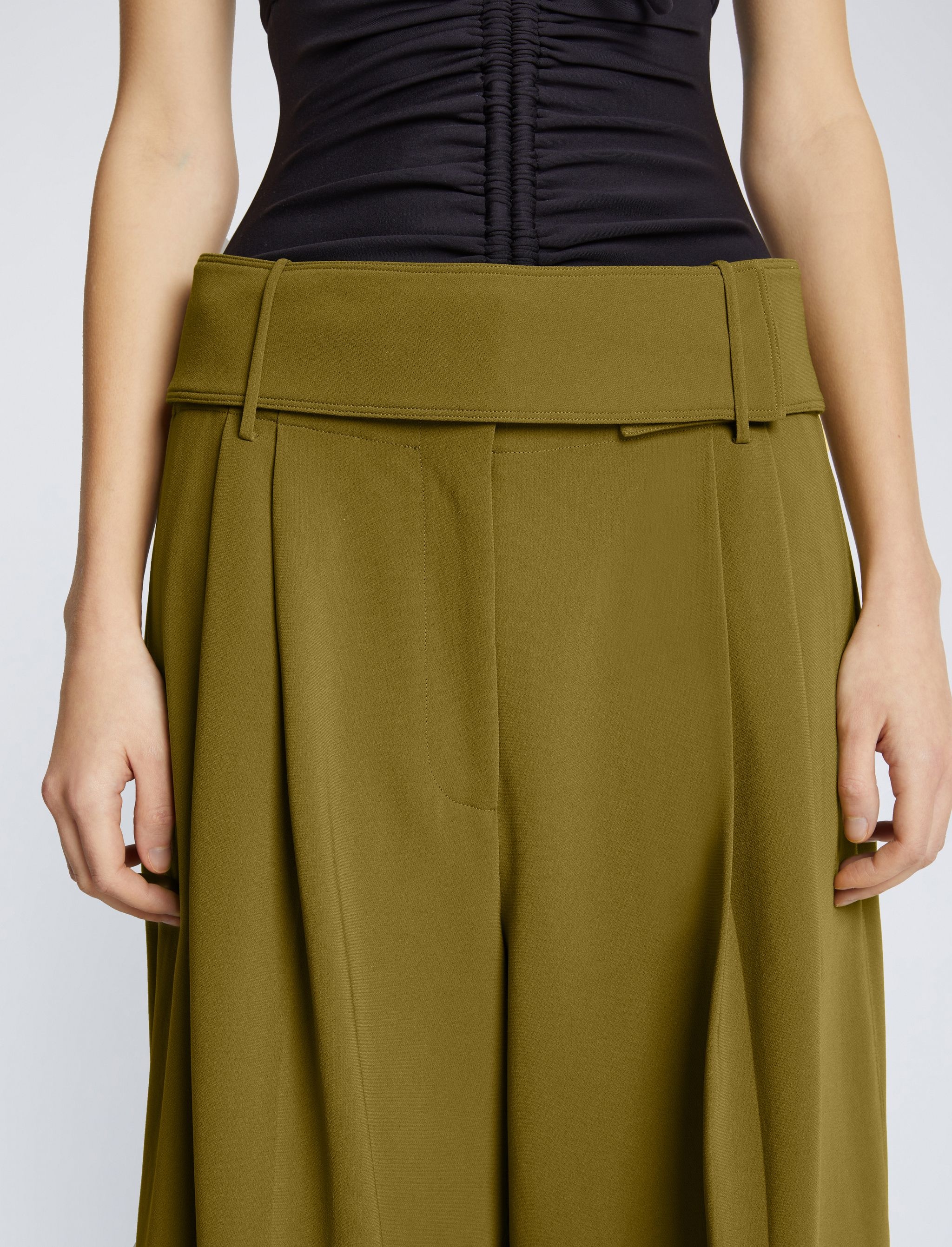 Matte Viscose Crepe Pants - 5