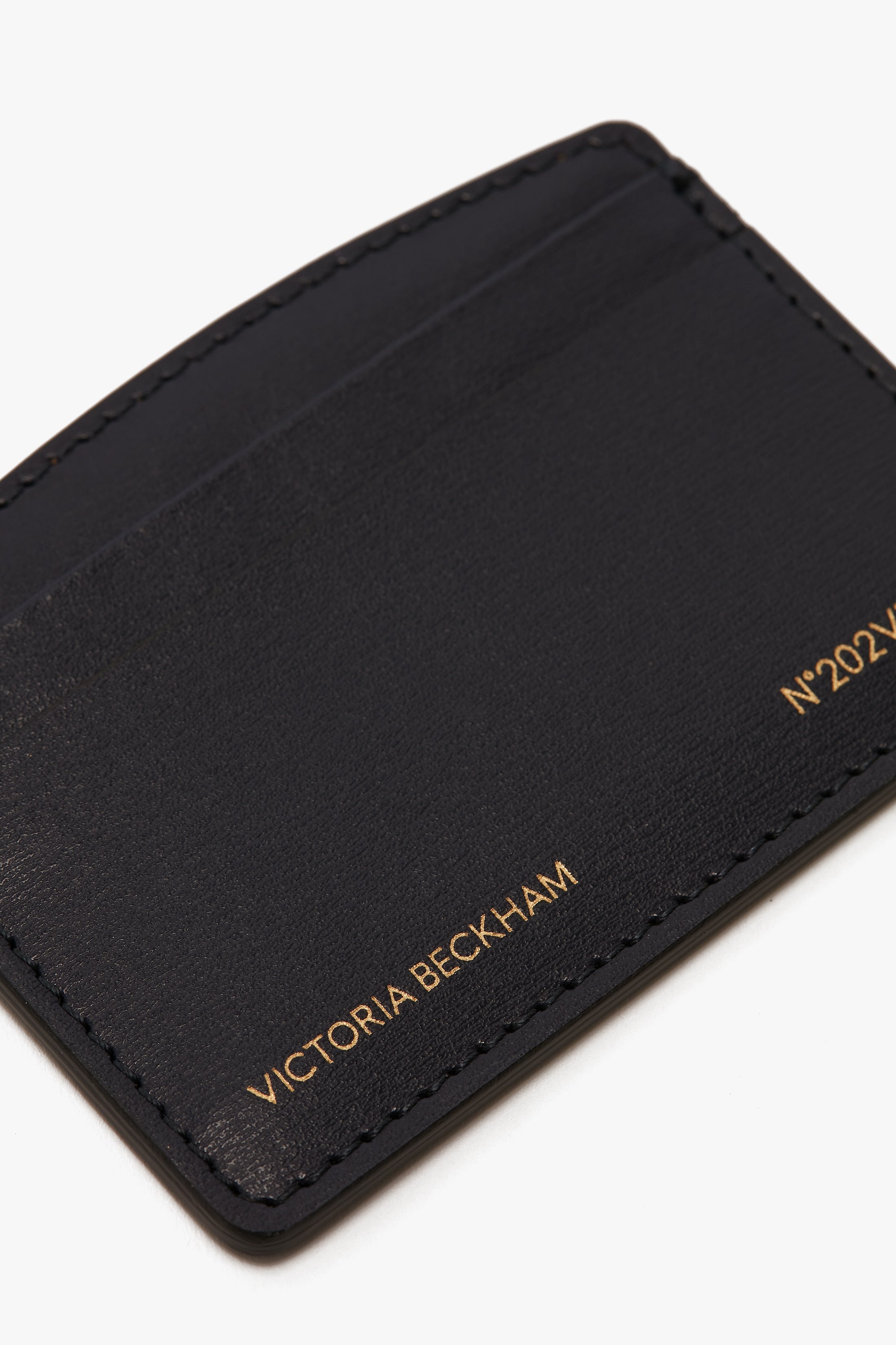 Victoria Card Holder In Navy Leather - 5