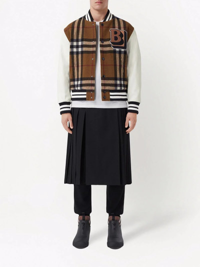 Burberry check-pattern bomber jacket outlook