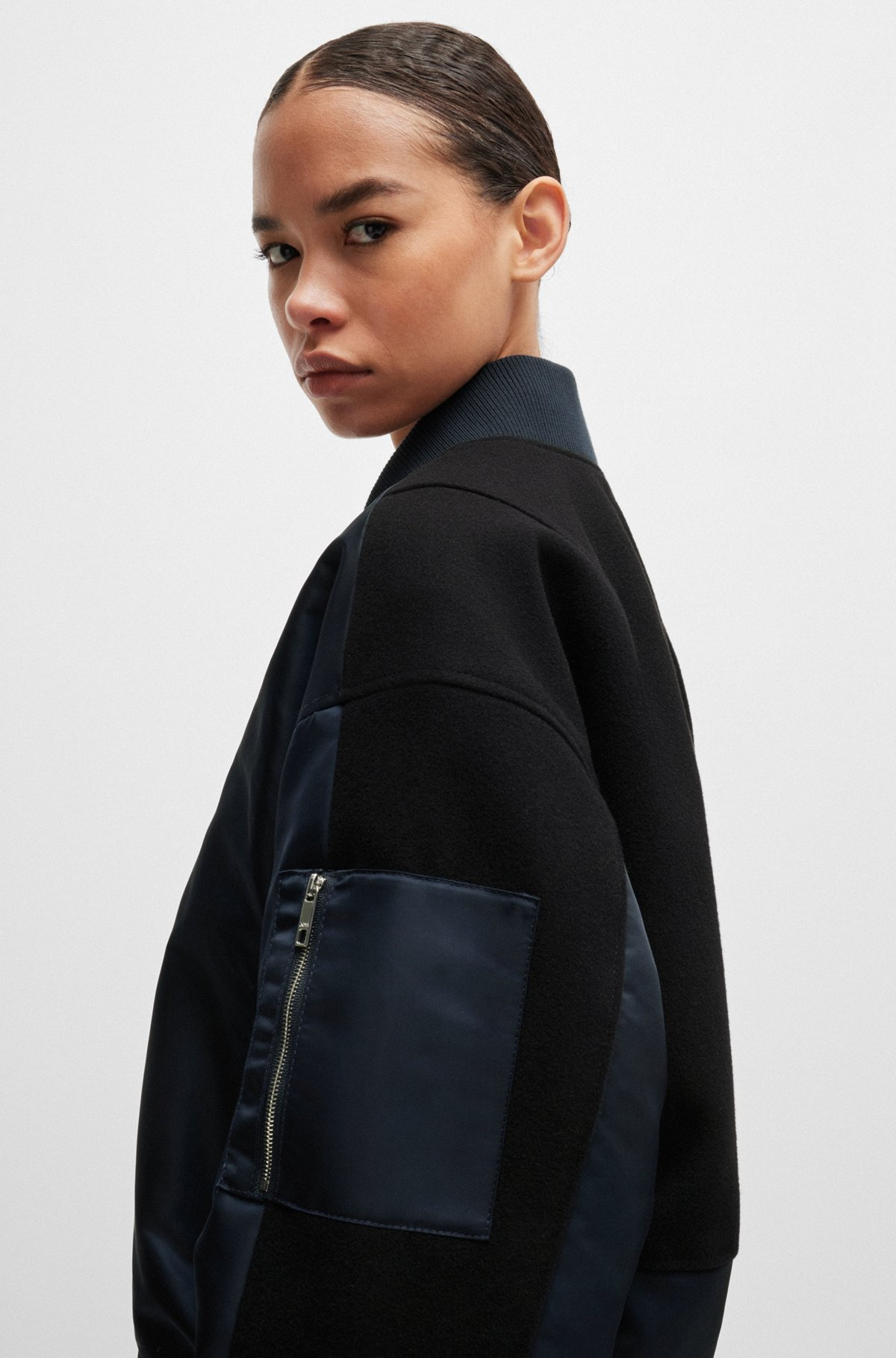 WATER-REPELLENT BOMBER JACKET WITH ZIPPED SLEEVE POCKET - 6