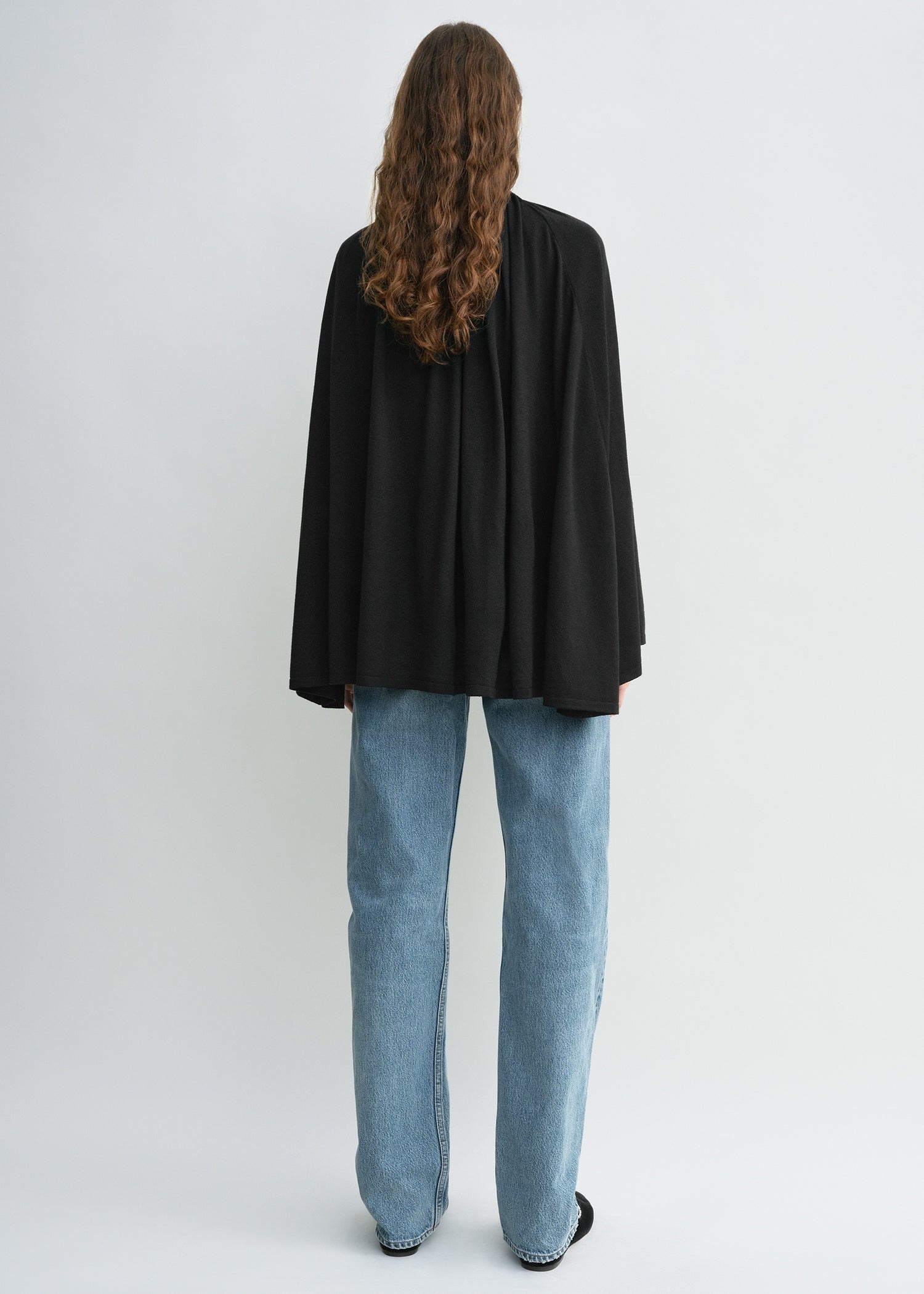 Drawstring cape black - 4