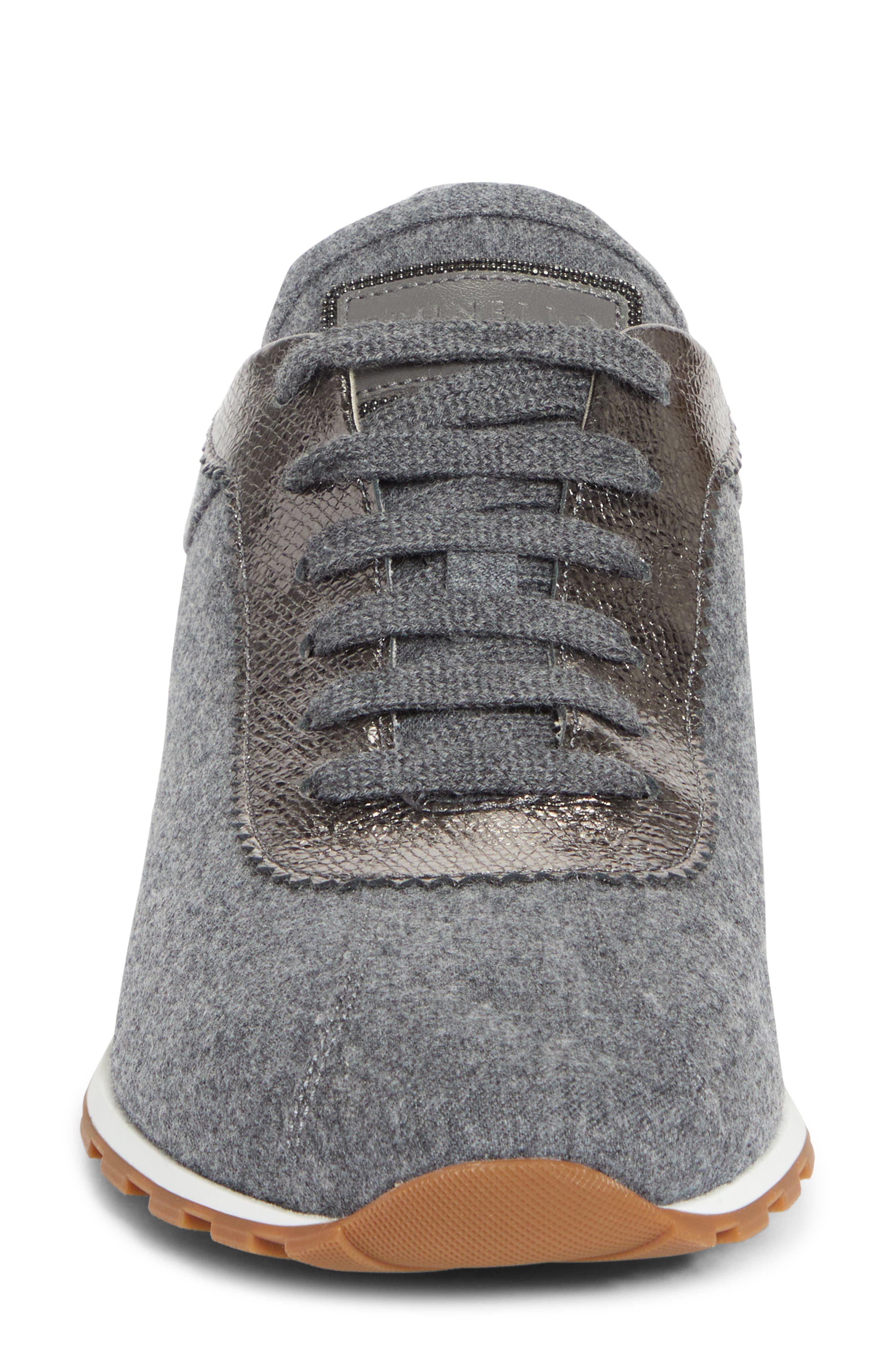 Brunello Cucinelli Mixed Media Runner Sneaker in C003 Charcoal at Nordstrom - 4