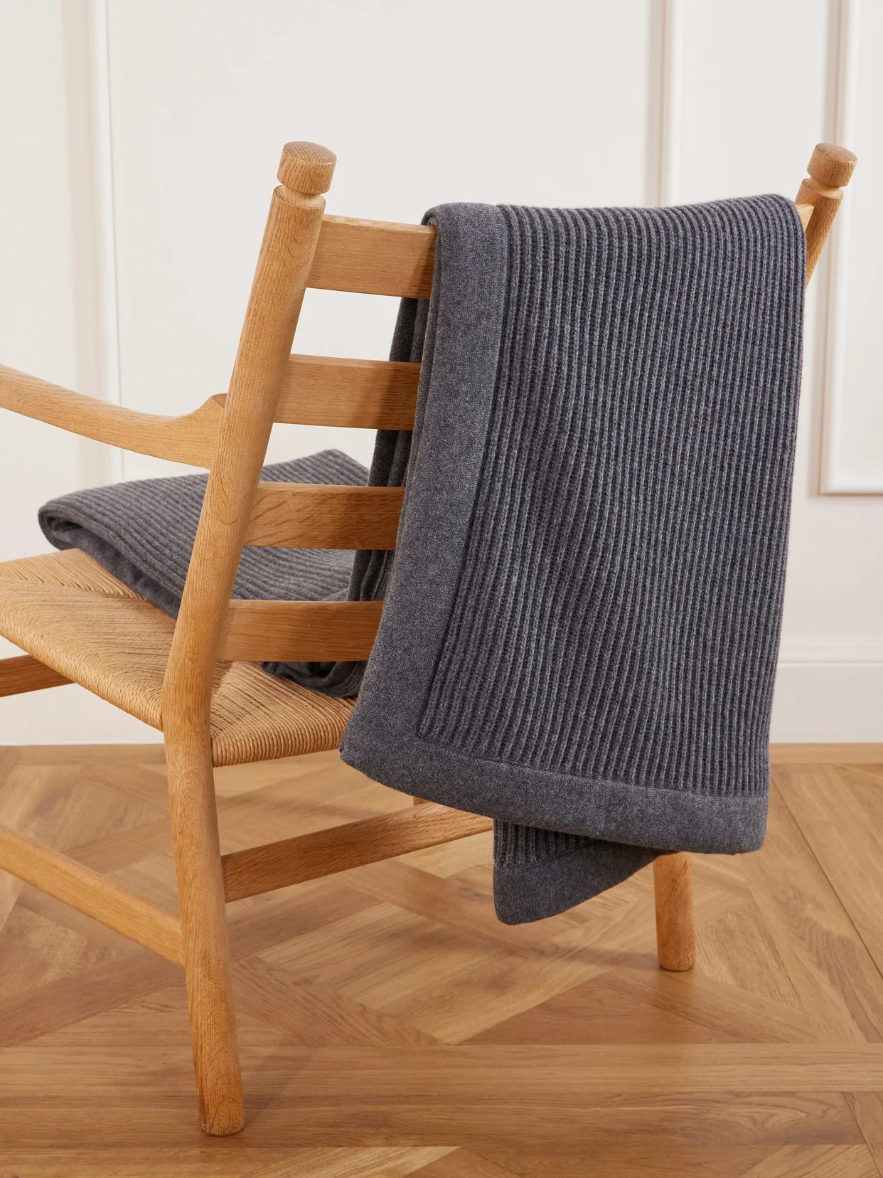 Ribbed-knitted Cashmere Throw - 1