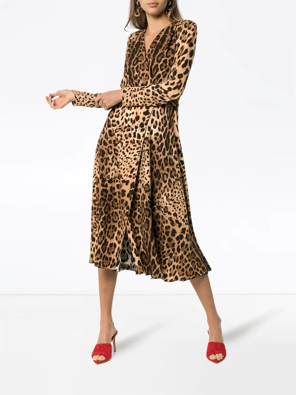 leopard print flared dress - 3