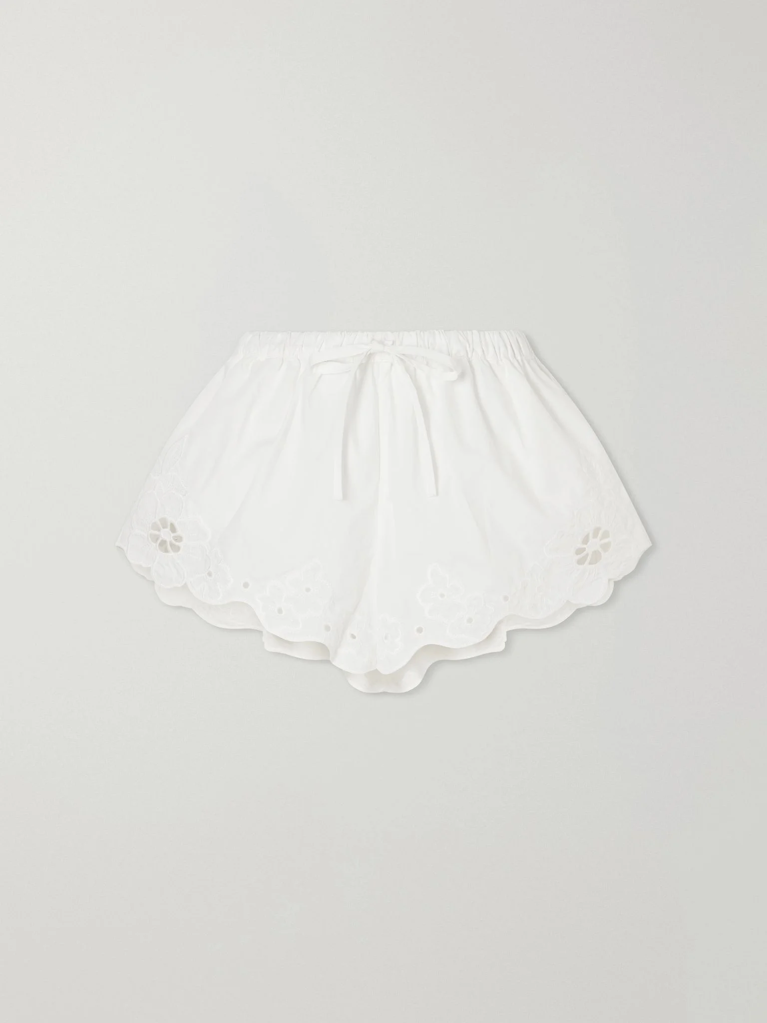 Klara broderie anglaise cotton shorts Ivory - 1
