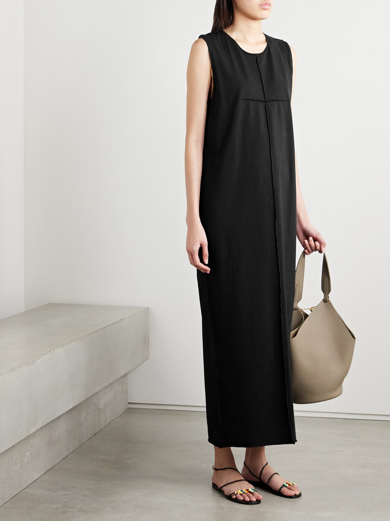 KHAITE Hal Paneled Cotton-jersey Midi Dress outlook