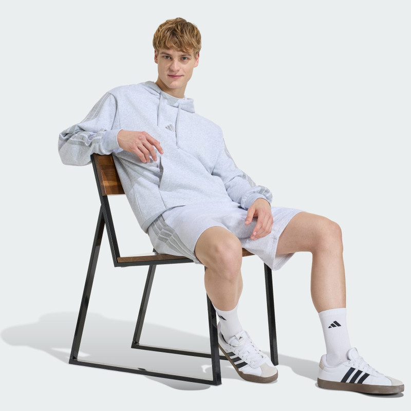 Essentials 3-Stripes Fleece Shorts 4