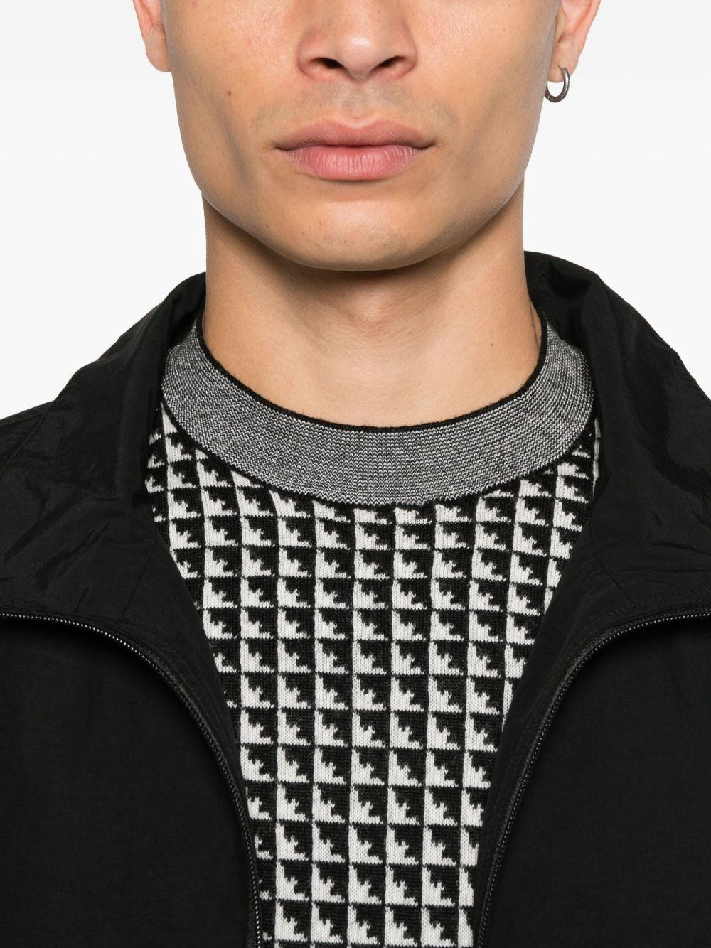 geometric-pattern wool sweater - 5