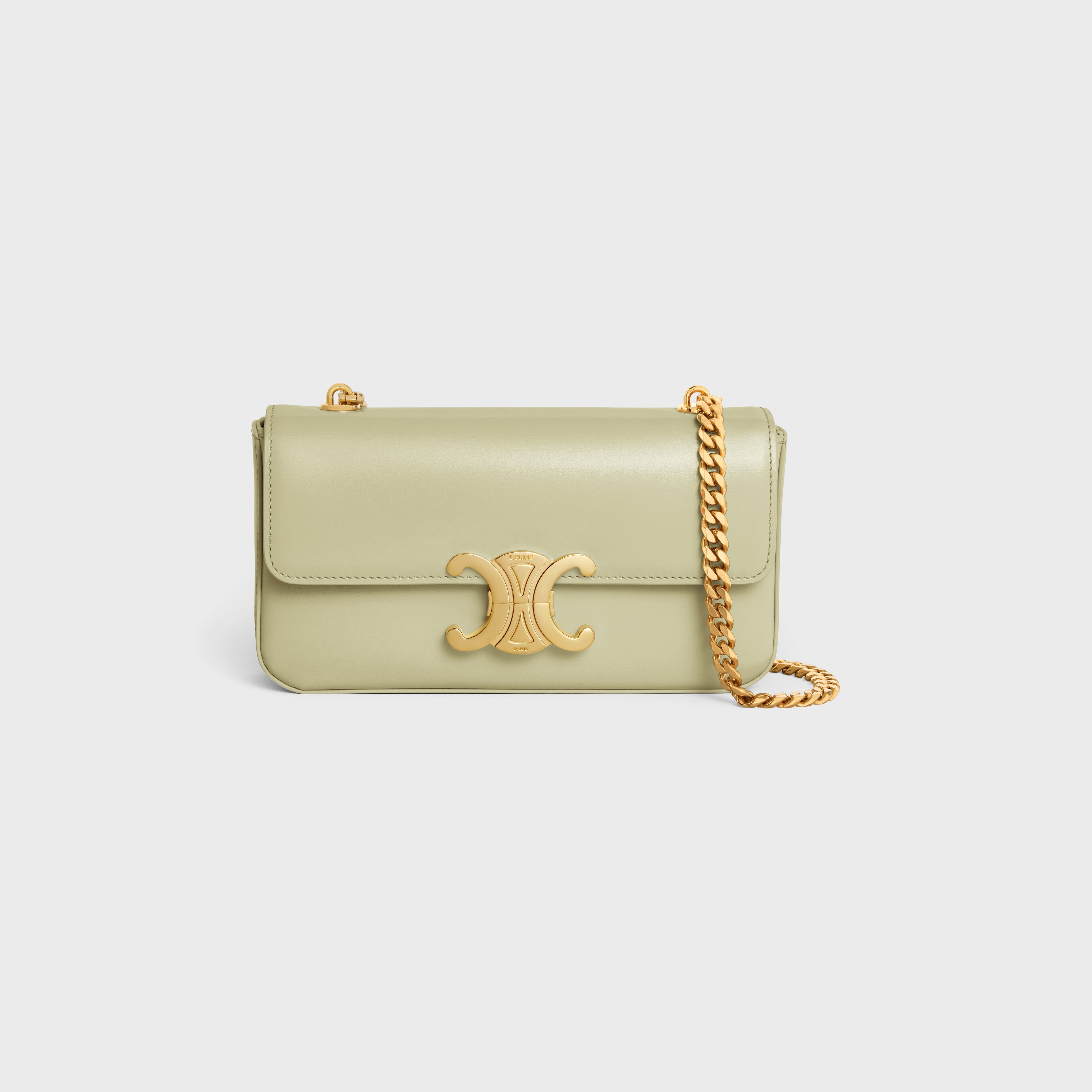 CHAIN SHOULDER BAG triomphe in shiny calfskin - 1