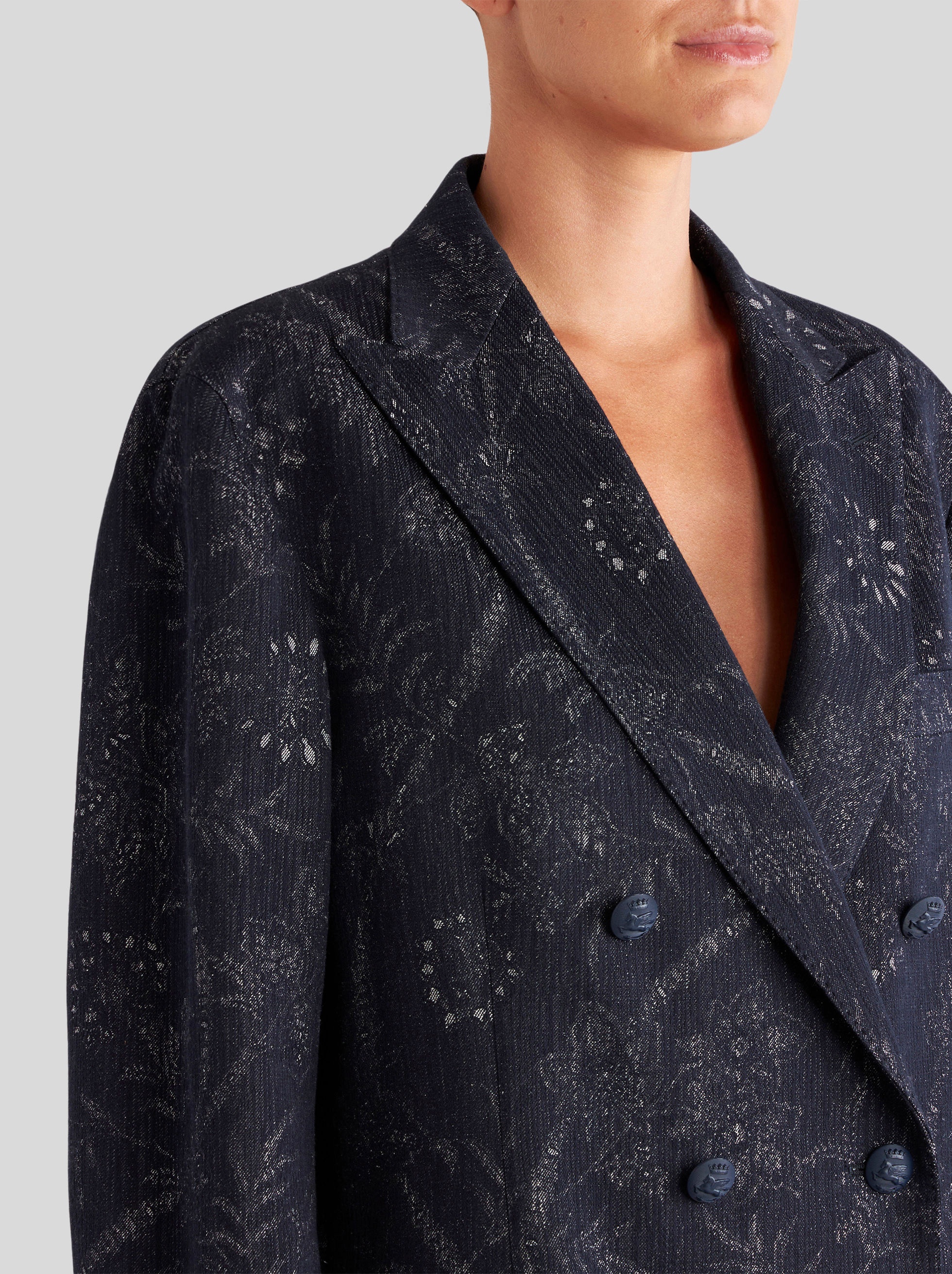 COTTON AND LINEN JACQUARD JACKET - 2