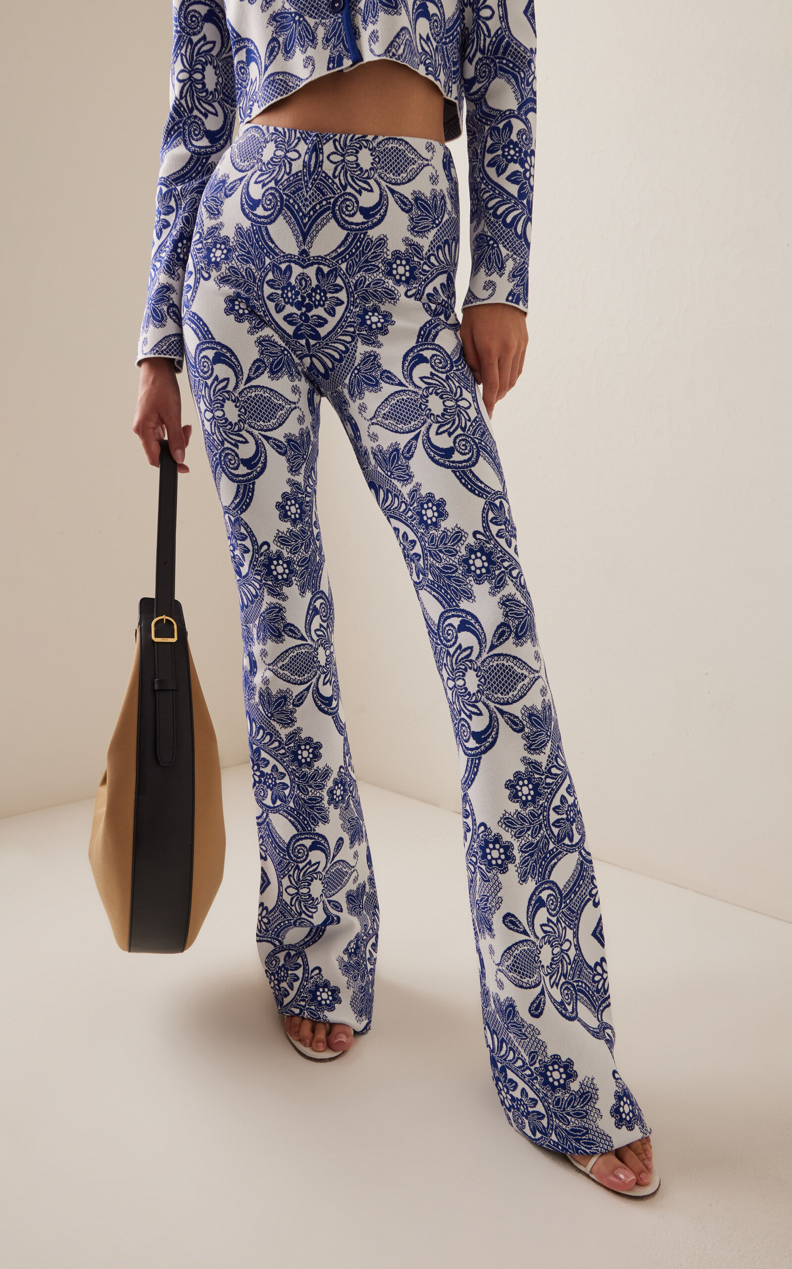 Knit Flare Pants blue - 3
