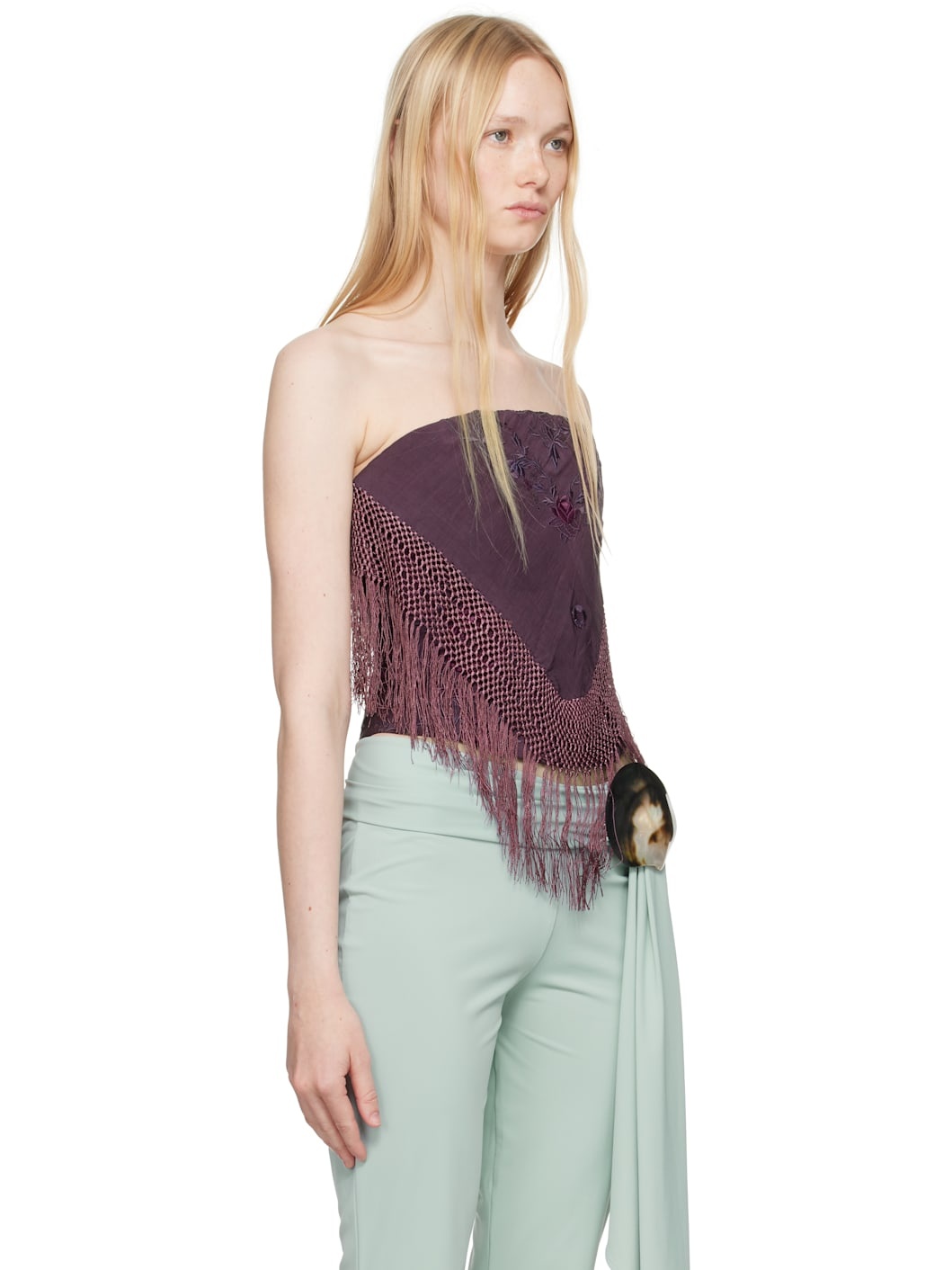 Purple Piano Shawl Corset Top - 2