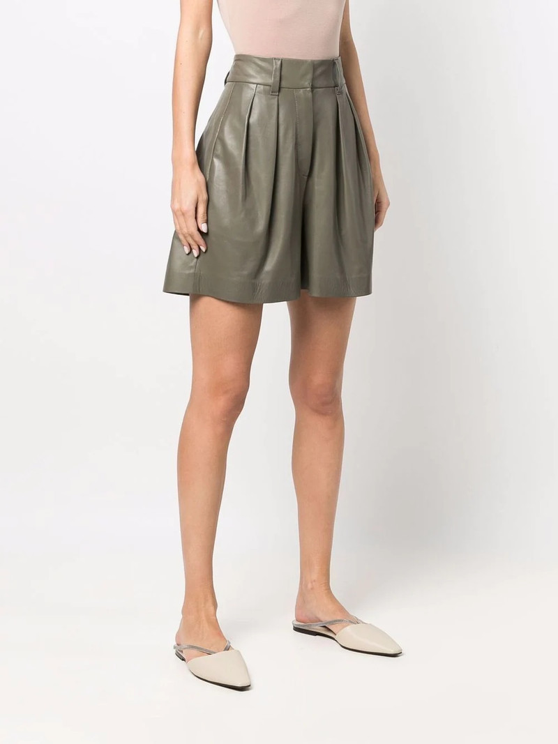 wide-leg leather shorts 3