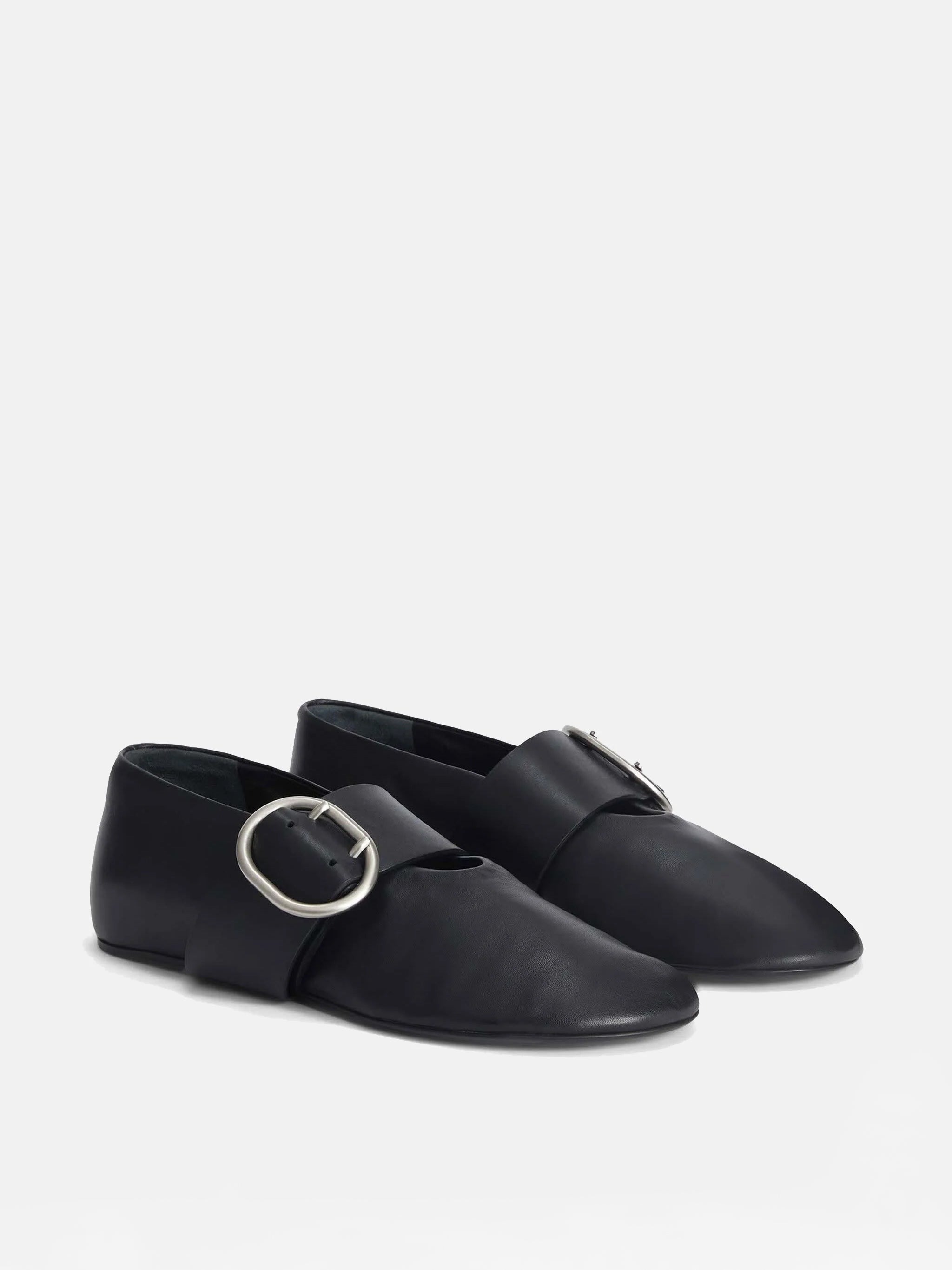 JIL SANDER - Women Soft Leather Mary Jane Ballerina Flat - 2