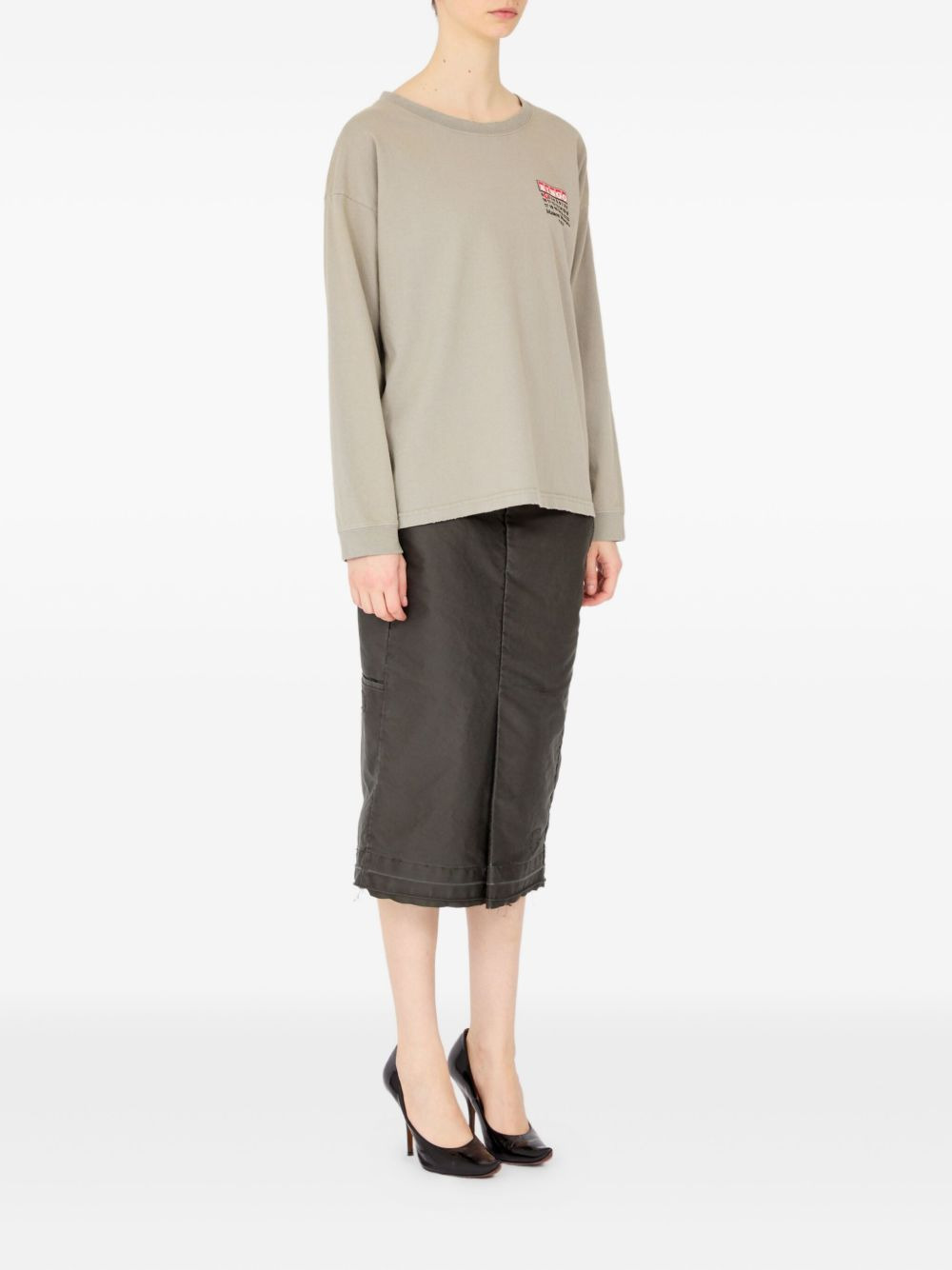 Numbers-print long-sleeve T-shirt - 3