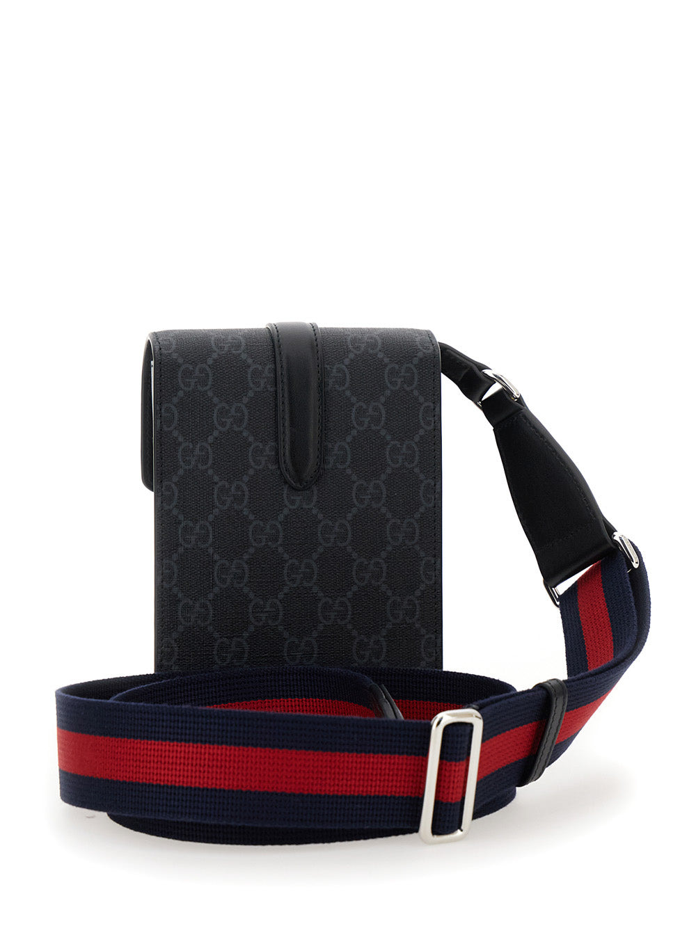 Gucci Men Black Crossbody Bag With All-Over Gg  Print In Tech Fabric And Cotton Blend Man - 4