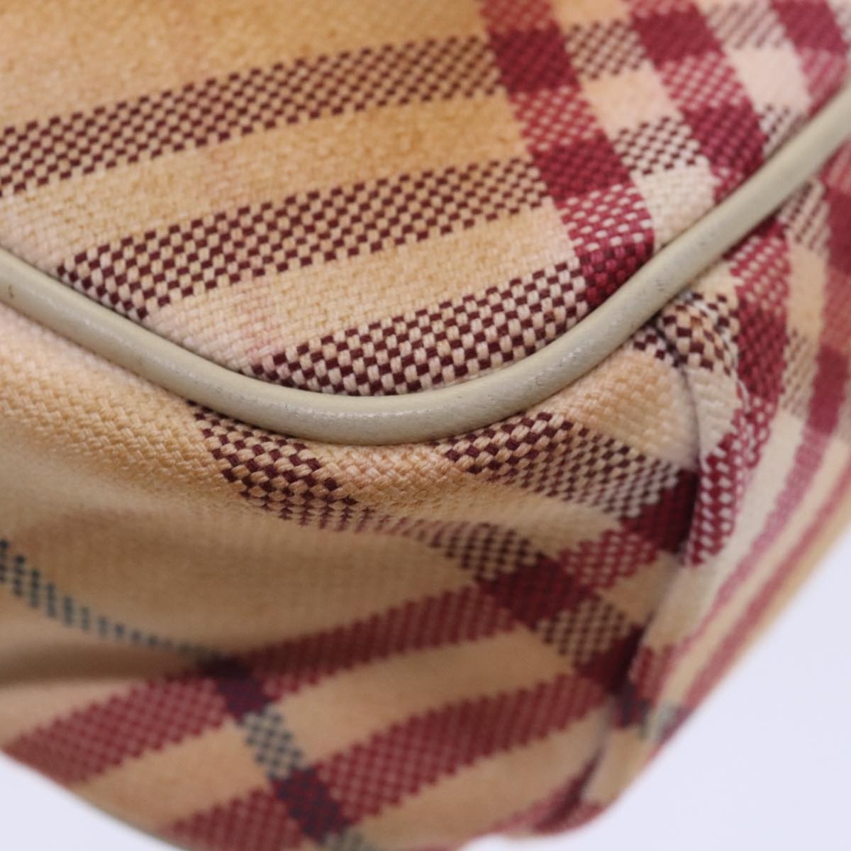 Burberry Nova Check Blue Label Shoulder Bag Canvas White Red - 16