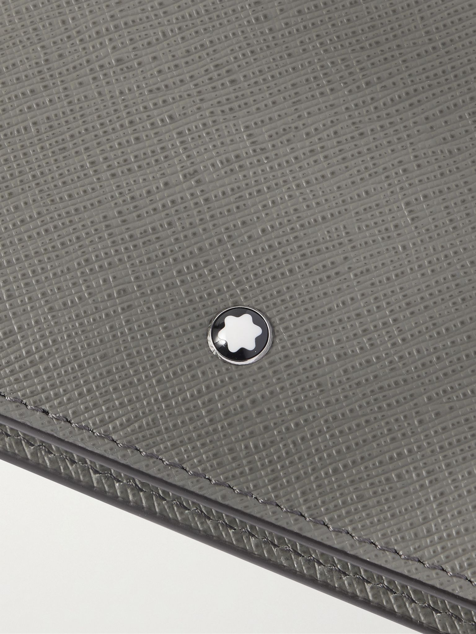 Sartorial Cross-Grain Leather Wallet Gray - 3