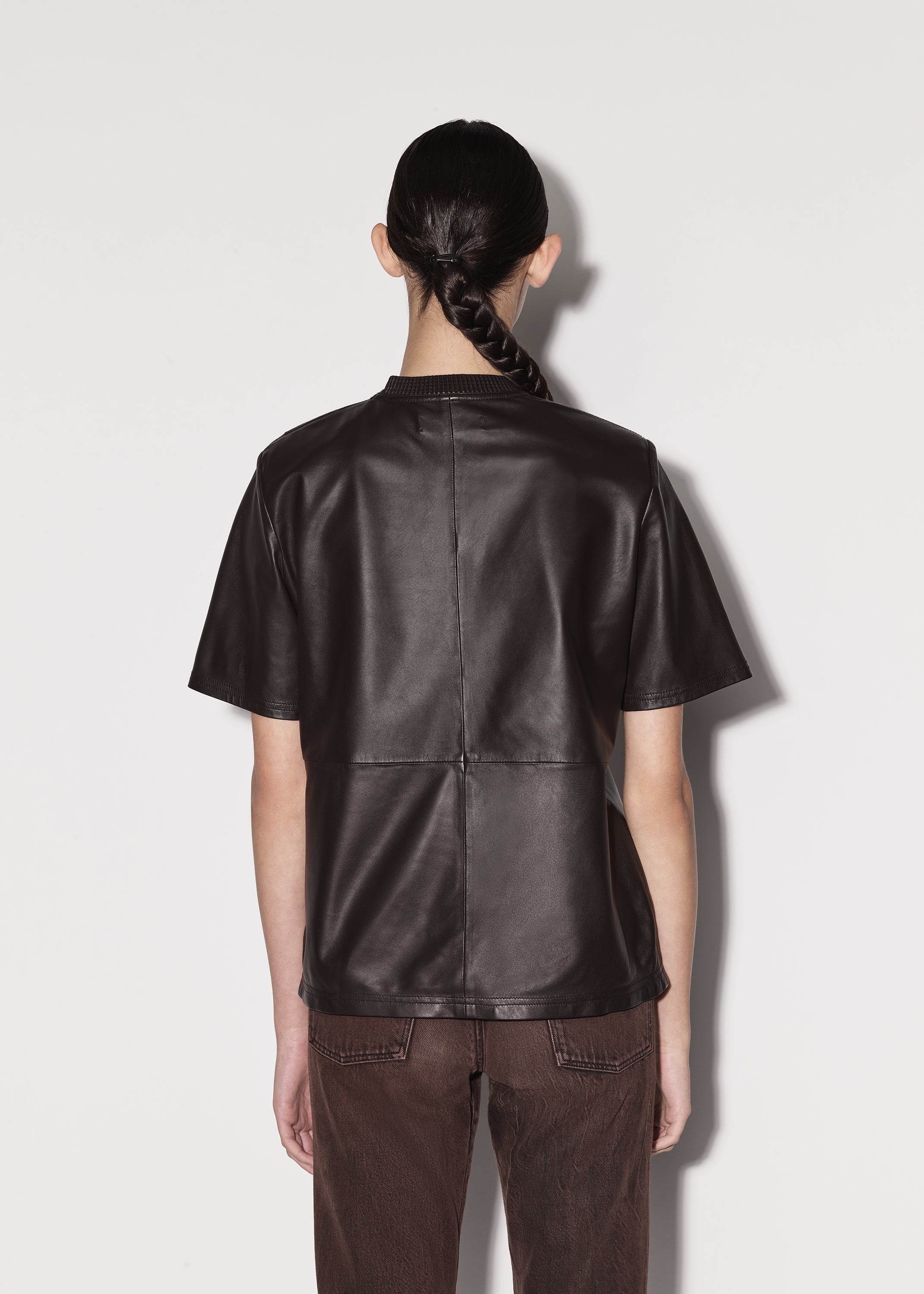 LEATHER STRONG SHOULDER TEE - 5