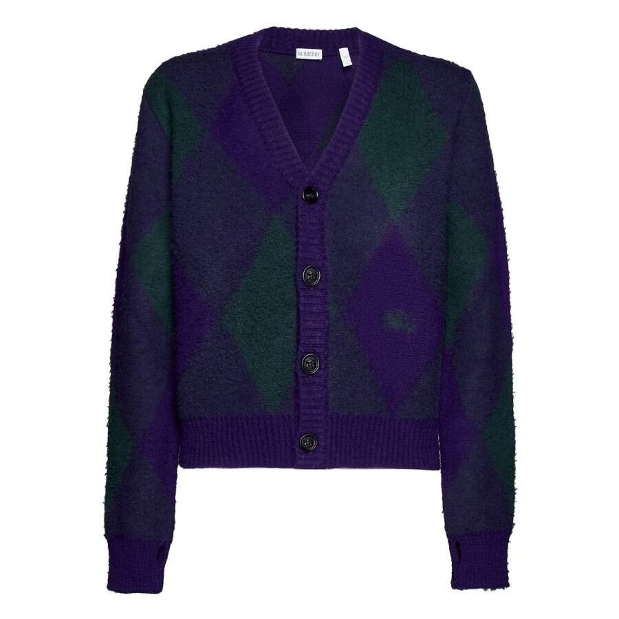 Burberry Argyle-Pattern Wool Cardigan - 5
