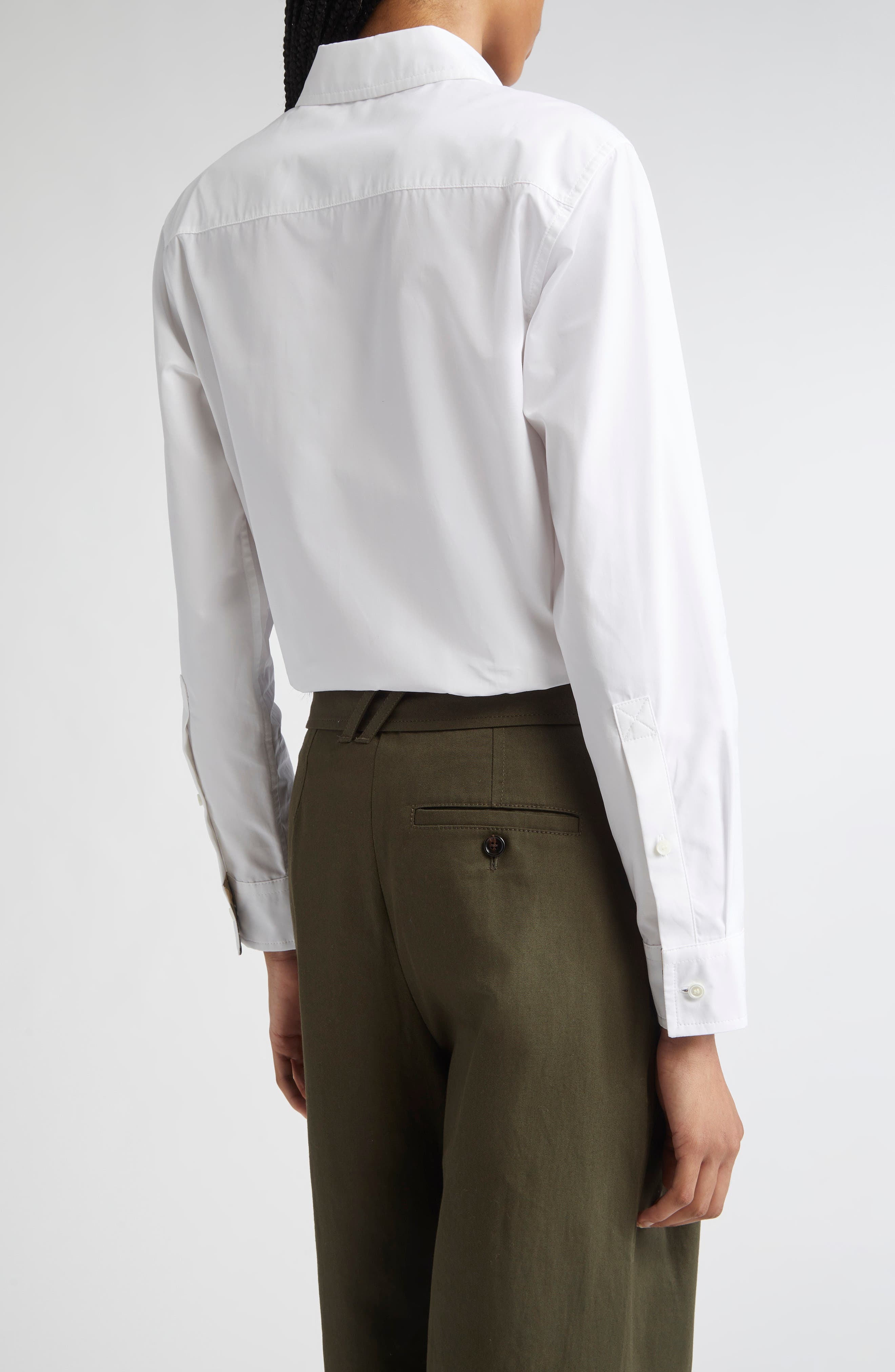 burberry Cotton Poplin Button-Up Shirt in White at Nordstrom - 2